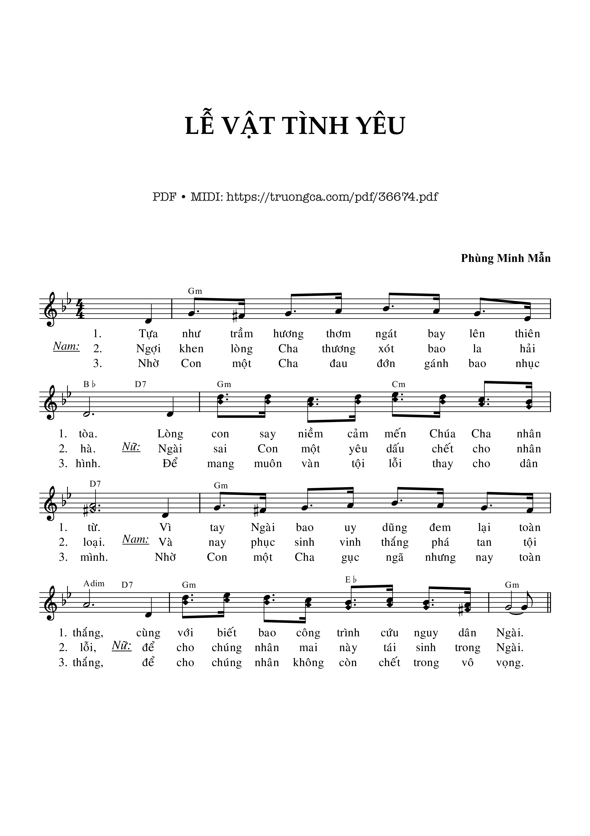 Page 1 of Sheet music PDF Lễ Vật Tình Yêu - Phùng Minh Mẫn