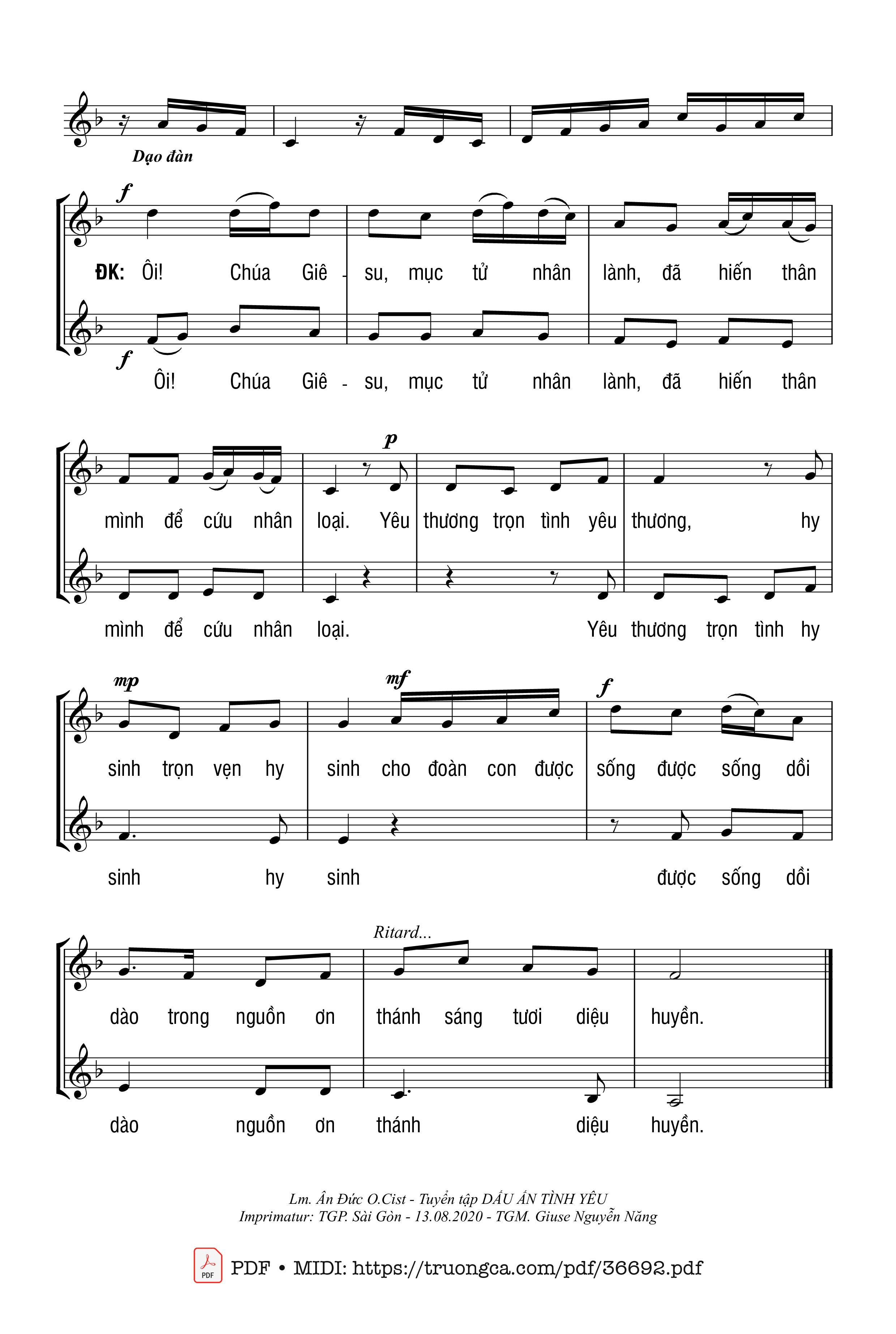 Page 2 of Sheet music PDF Bài Ca Người Mục Tử - Ân Đức