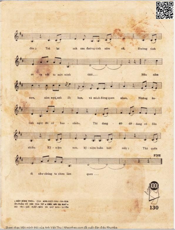 Page 3 of Sheet music PDF Một mình thôi - Anh Việt Thu