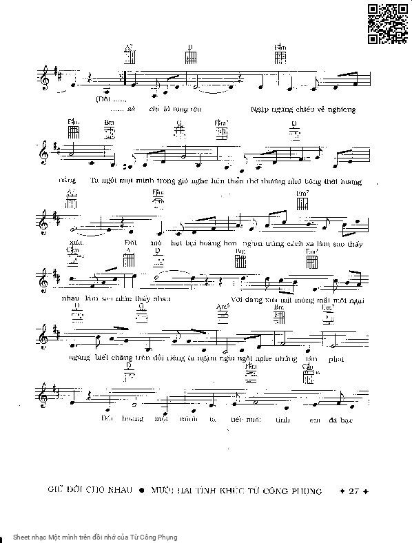 Page 2 of Sheet music PDF Một mình trên đồi nhớ - Từ Công Phụng