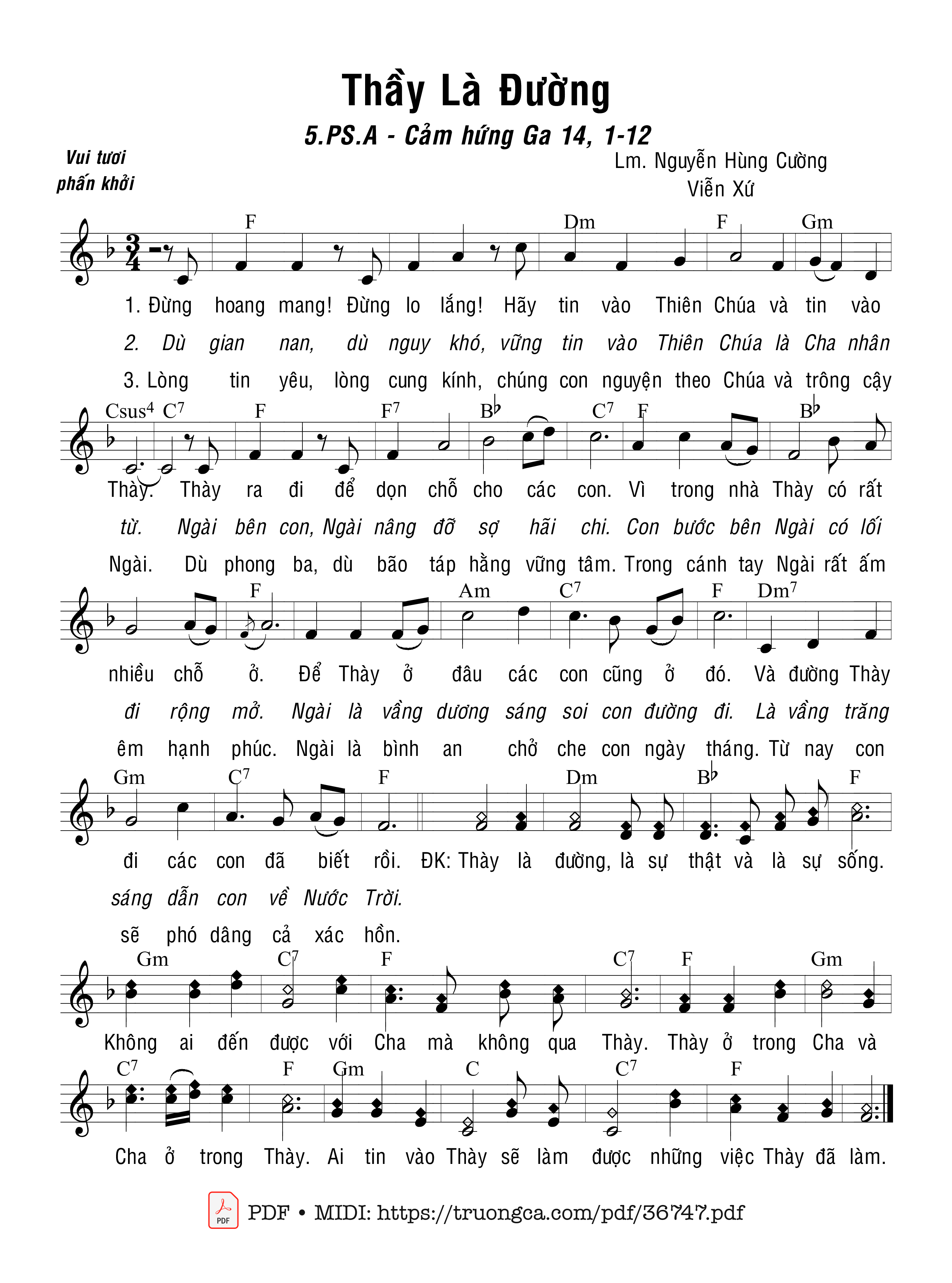 Page 1 of Sheet music PDF Thầy Là Đường - Nguyễn Hùng Cường &Amp; Viễn Xứ