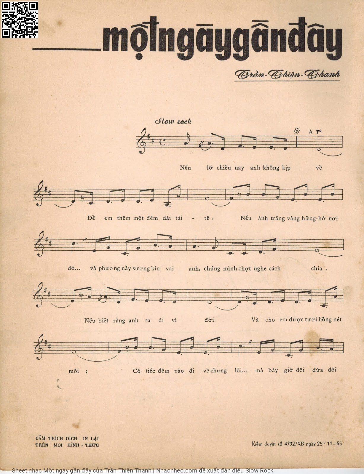 Page 2 of Sheet music PDF Một ngày gần đây - Trần Thiện Thanh