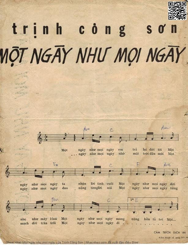 Page 2 of Sheet music PDF Một ngày như mọi ngày - Trịnh Công Sơn