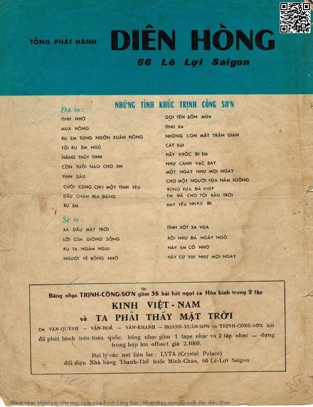 Page 4 of Sheet music PDF Một ngày như mọi ngày - Trịnh Công Sơn