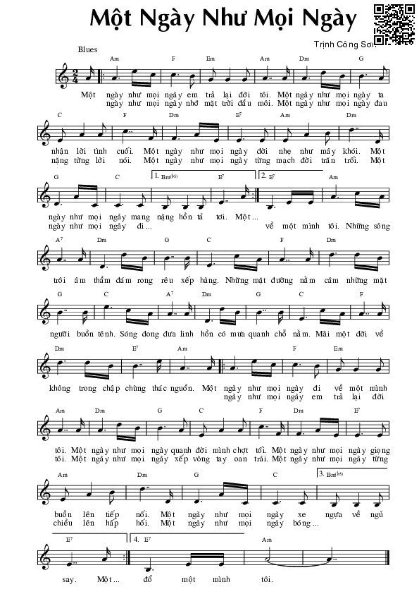Page 5 of Sheet music PDF Một ngày như mọi ngày - Trịnh Công Sơn