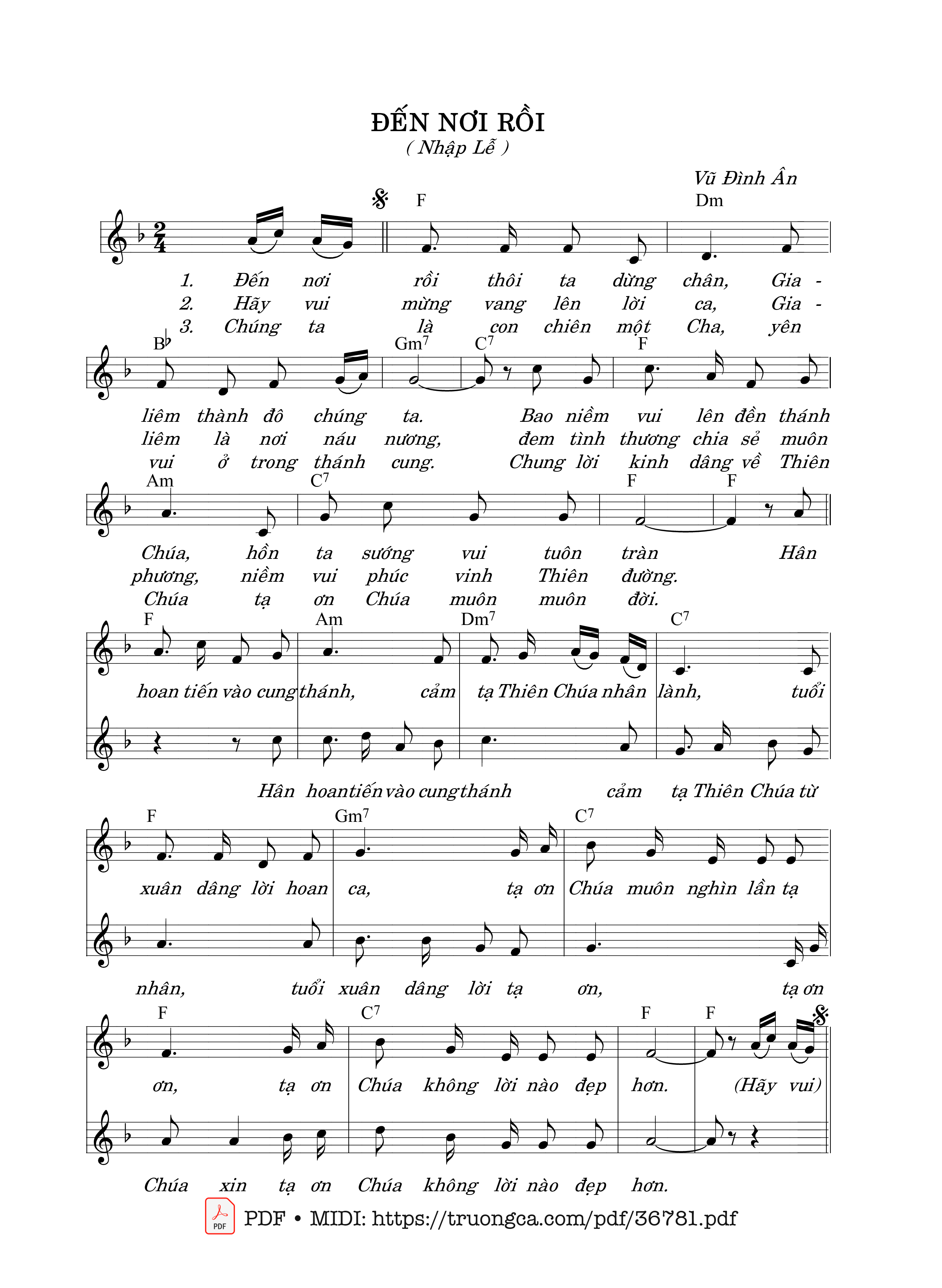 Page 1 of Sheet music PDF Đến Nơi Rồi - Vũ Đình Ân