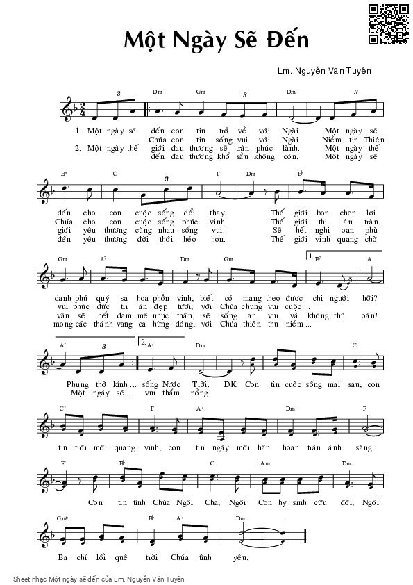 Sheet PDF of Một ngày sẽ đến