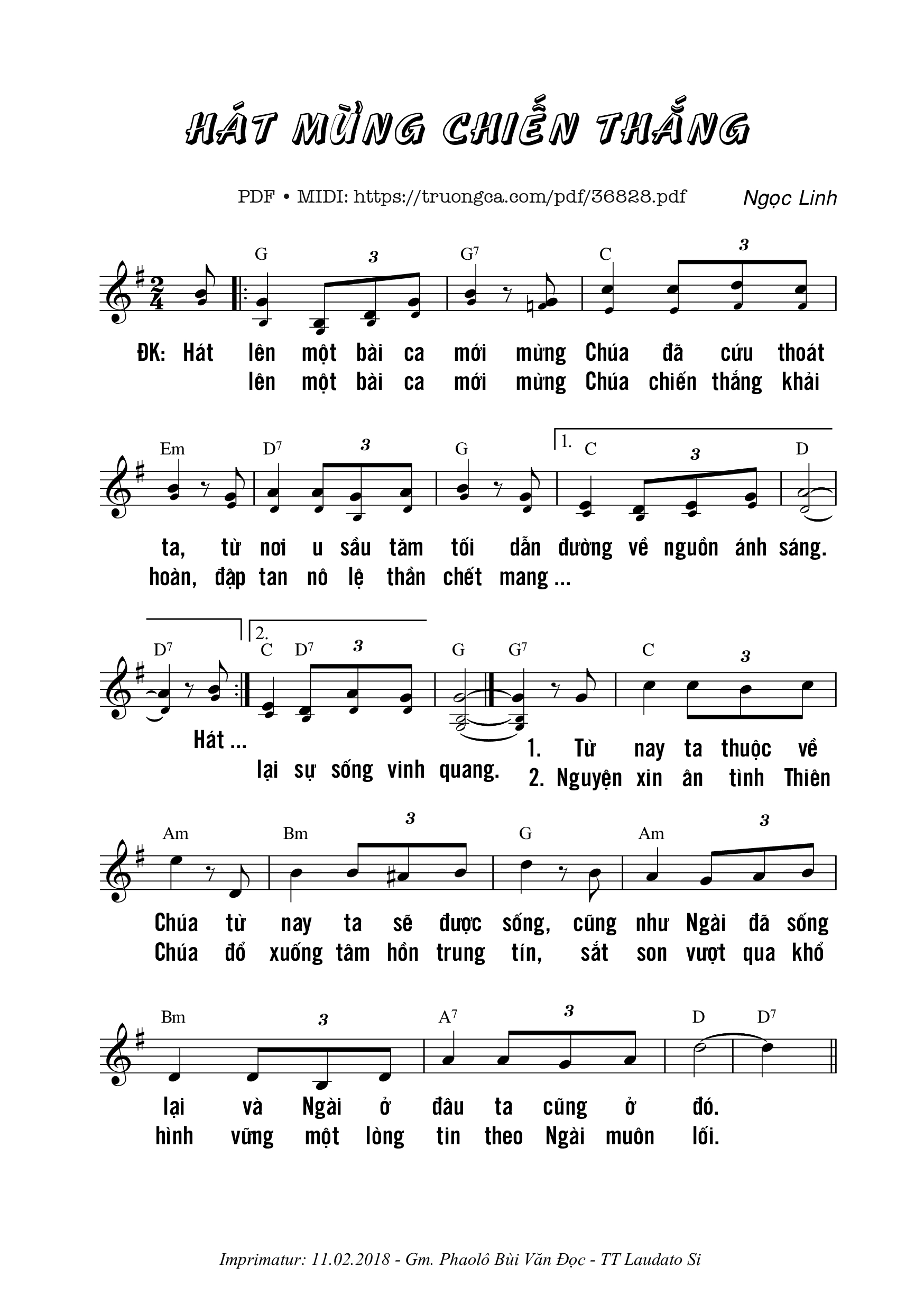 Page 1 of Sheet music PDF Hát Mừng Chiến Thắng - Ngọc Linh