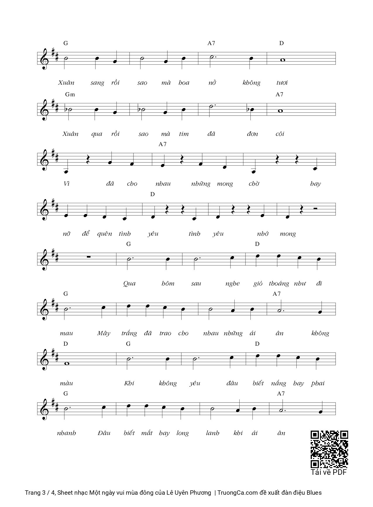 Page 3 of Sheet music PDF Một ngày vui mùa đông - Lê Uyên Phương