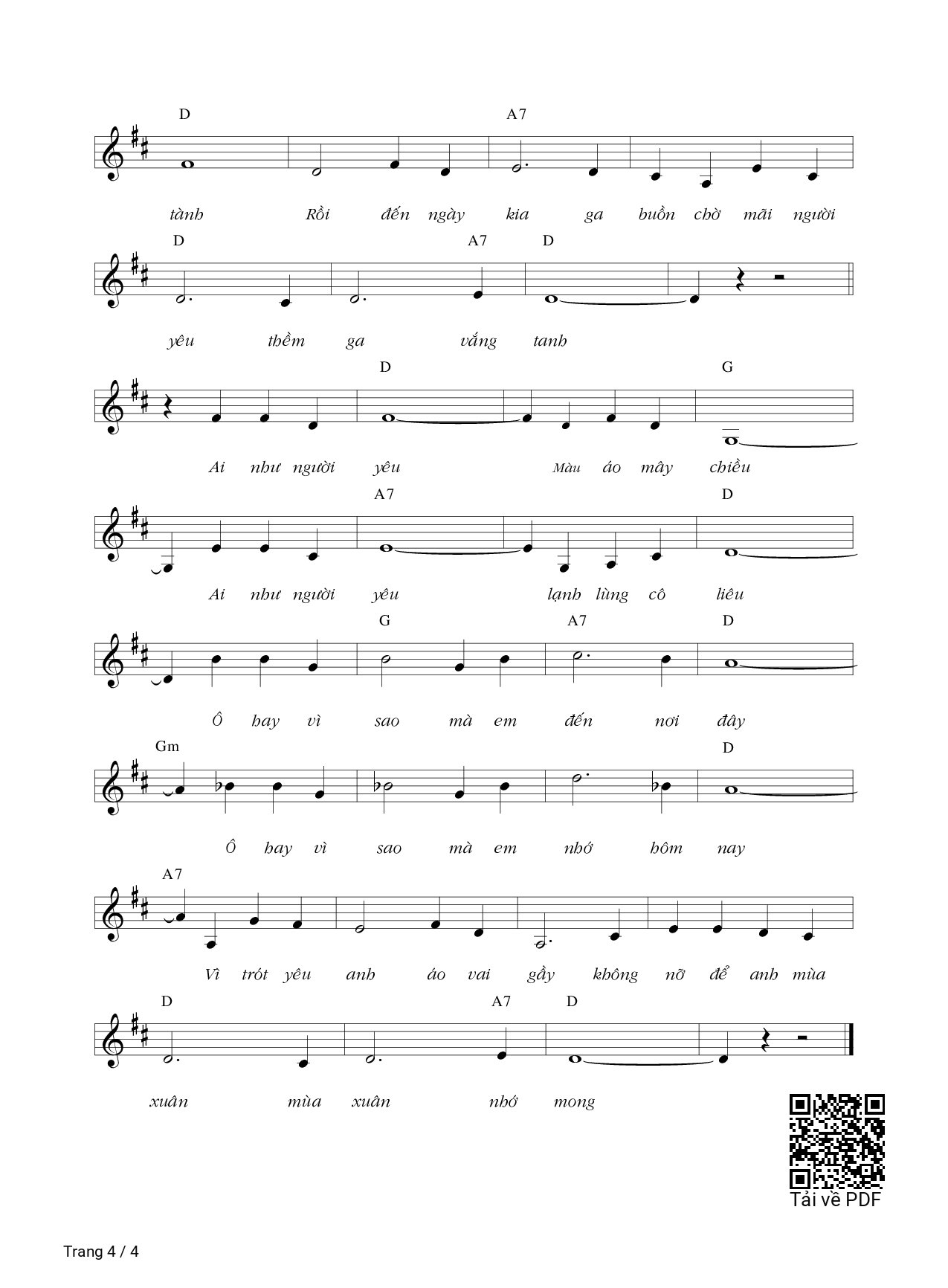 Page 4 of Sheet music PDF Một ngày vui mùa đông - Lê Uyên Phương