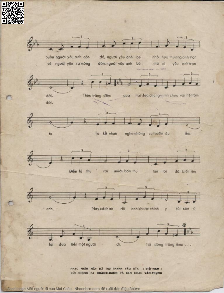 Page 3 of Sheet music PDF Một người đi - Mai Châu
