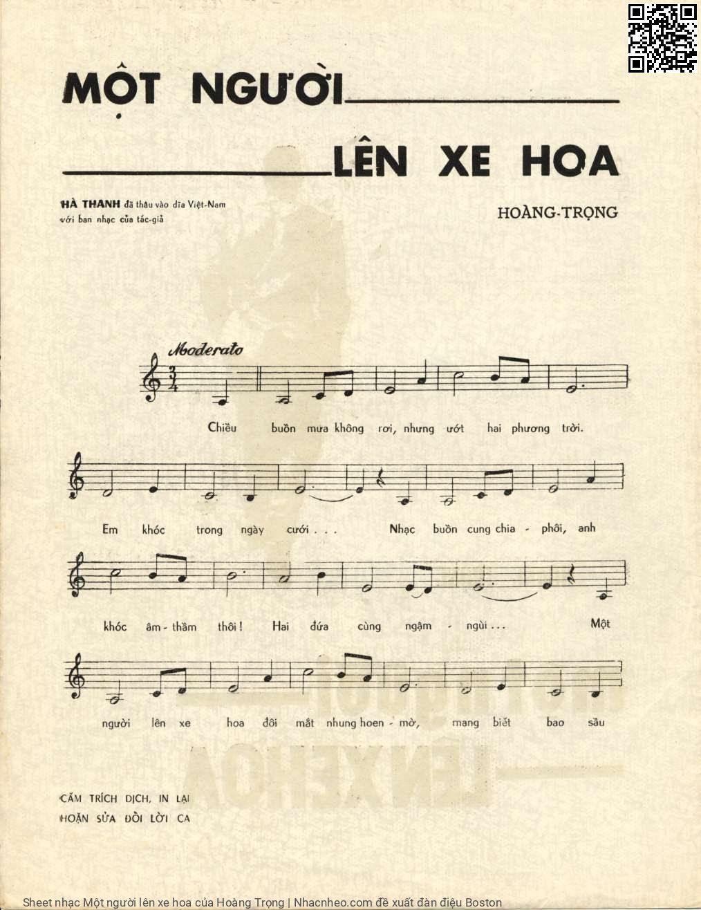 Page 2 of Sheet music PDF Một người lên xe hoa - Hoàng Trọng