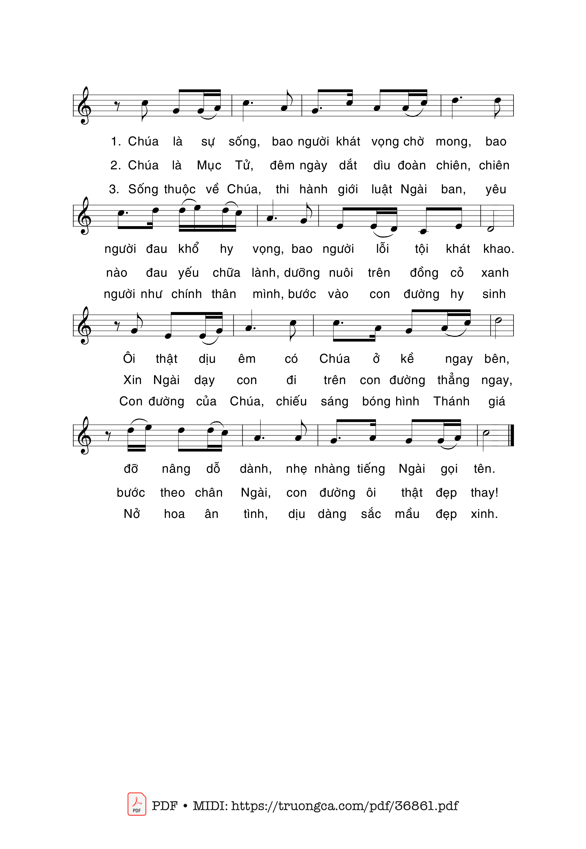 Page 2 of Sheet music PDF Chúa Là Con Đường -  Têrêsa