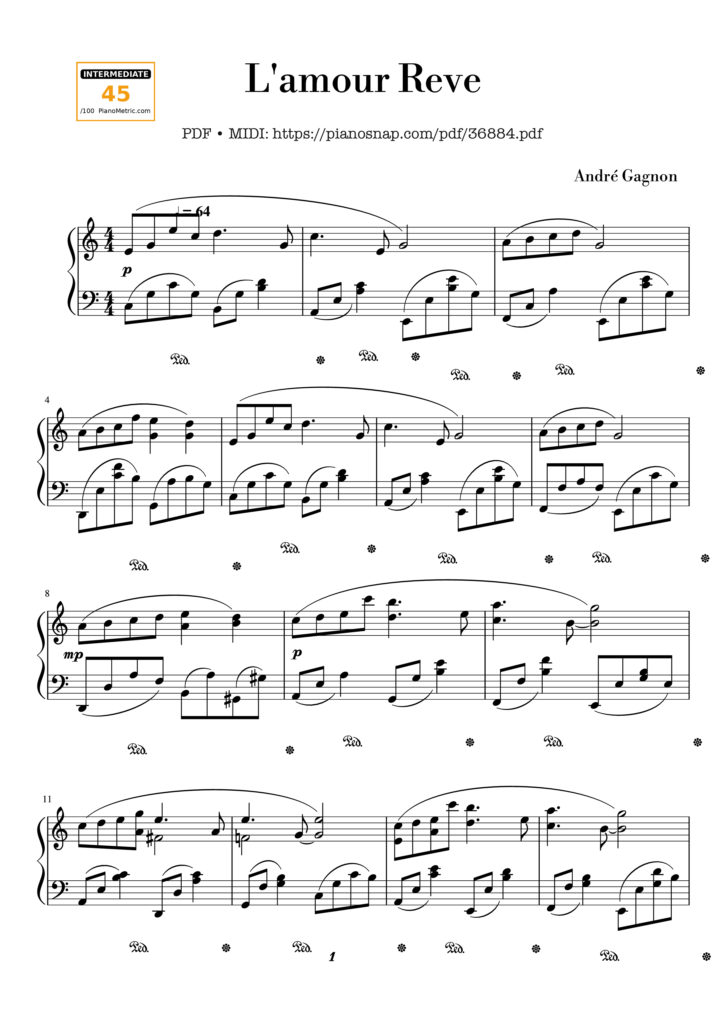 Page 1 of Sheet music PDF Piano L