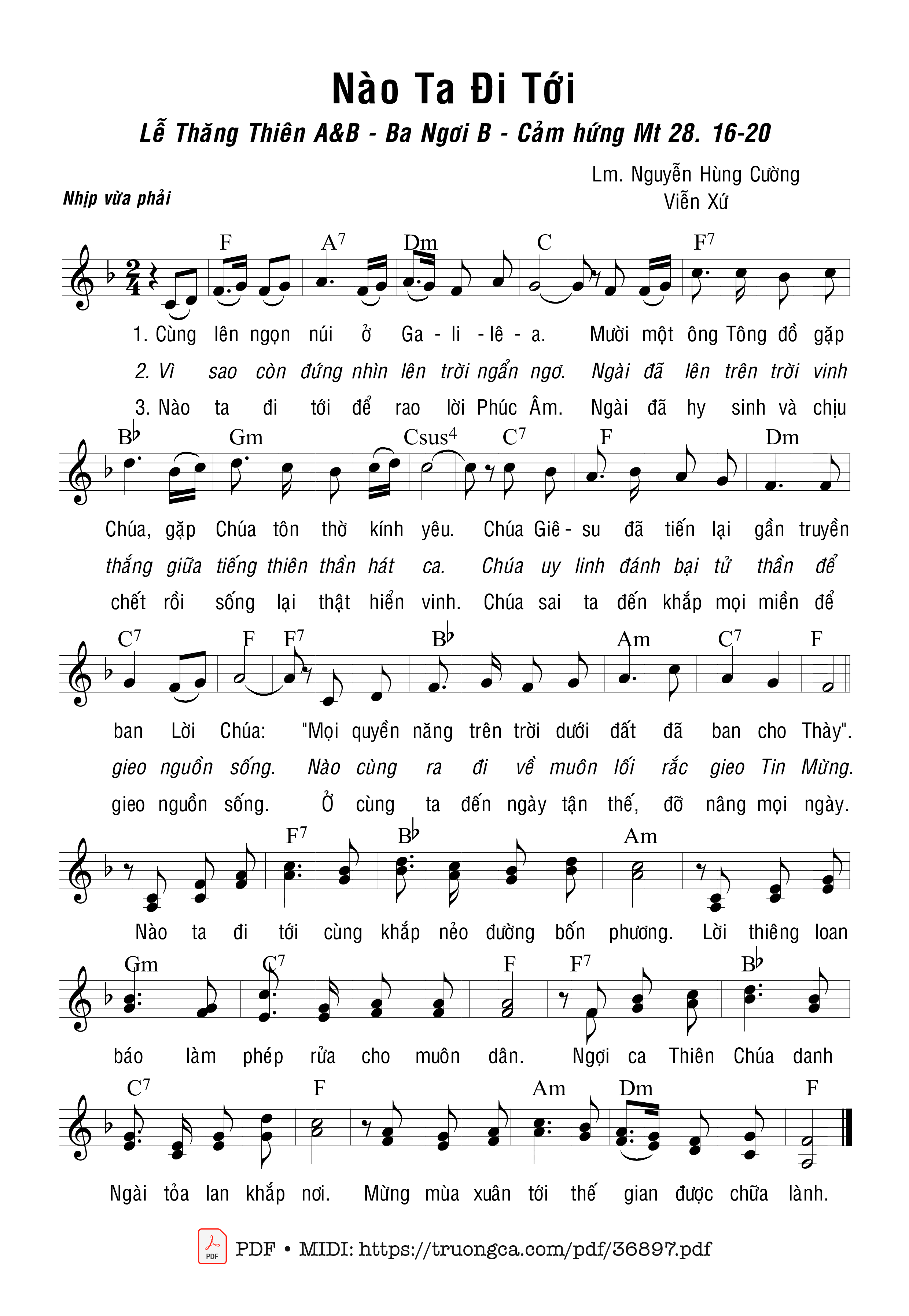 Page 1 of Sheet music PDF Nào Ta Đi Tới - Nguyễn Hùng Cường &Amp; Viễn Xứ
