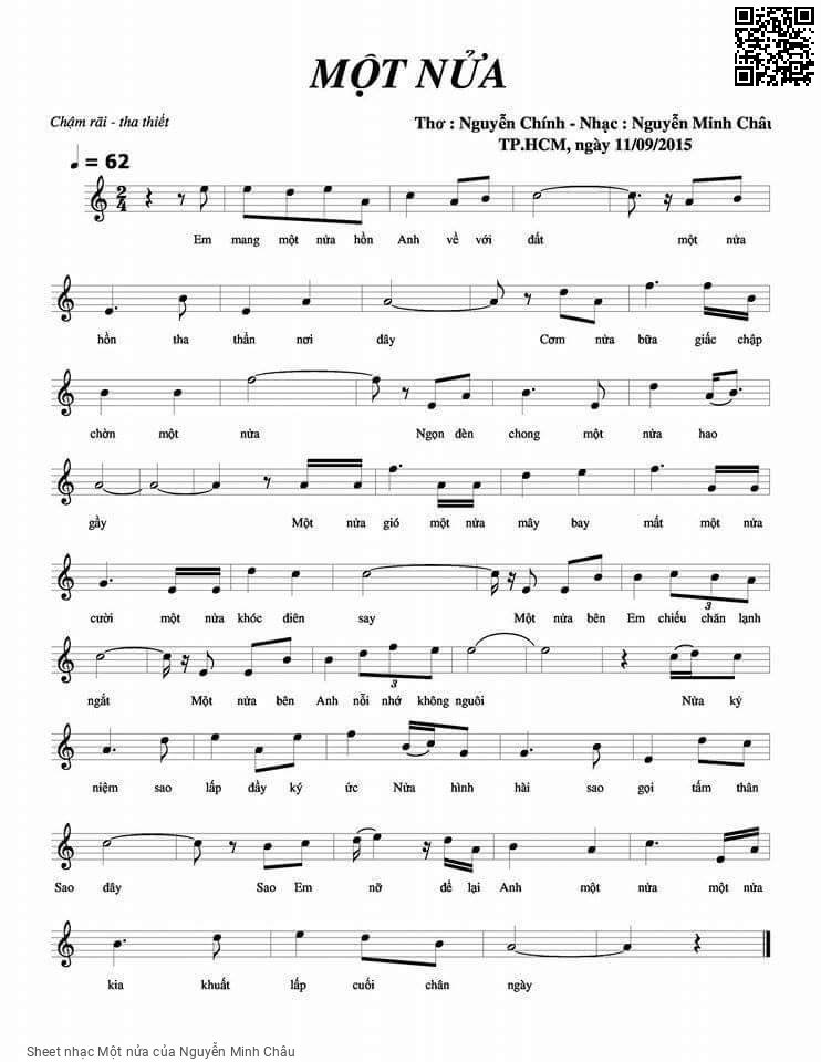 Sheet PDF of Một nửa - Nguyễn Minh Châu