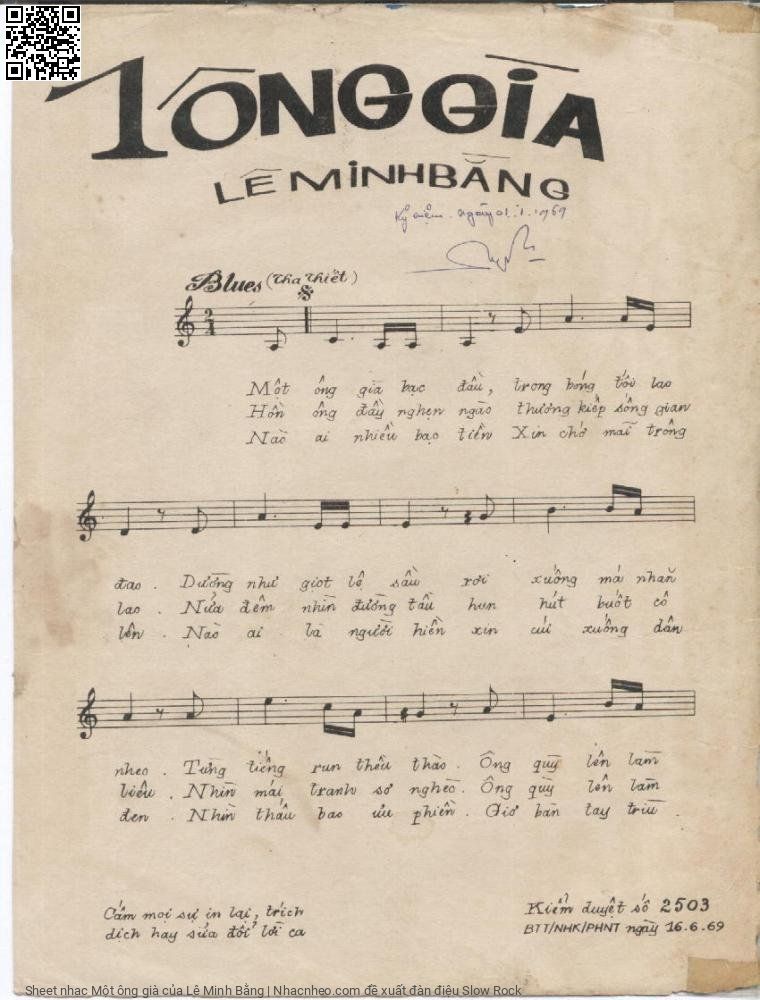 Page 2 of Sheet music PDF Một ông già - Lê Minh Bằng