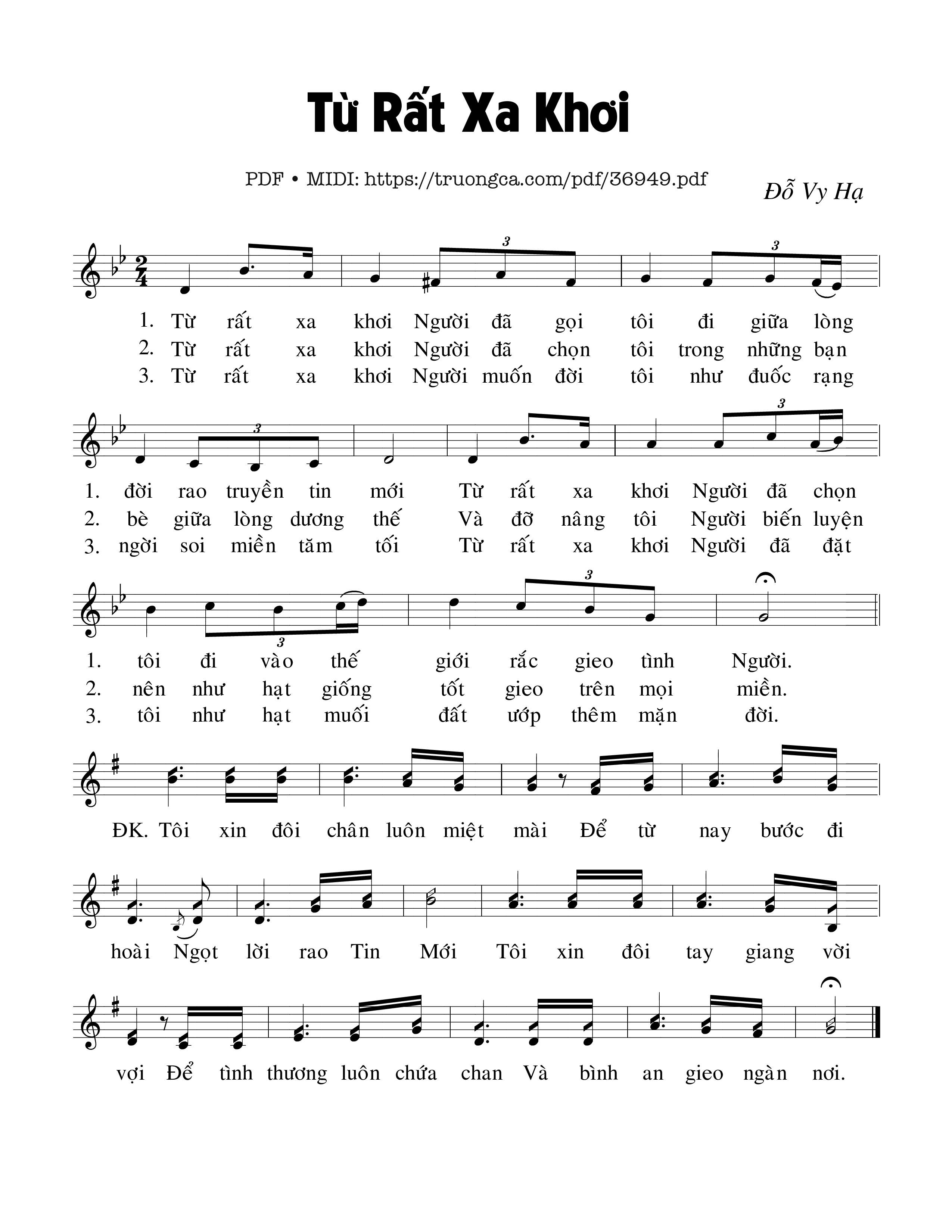Page 1 of Sheet music PDF Từ Rất Xa Khơi - Đỗ Vy Hạ