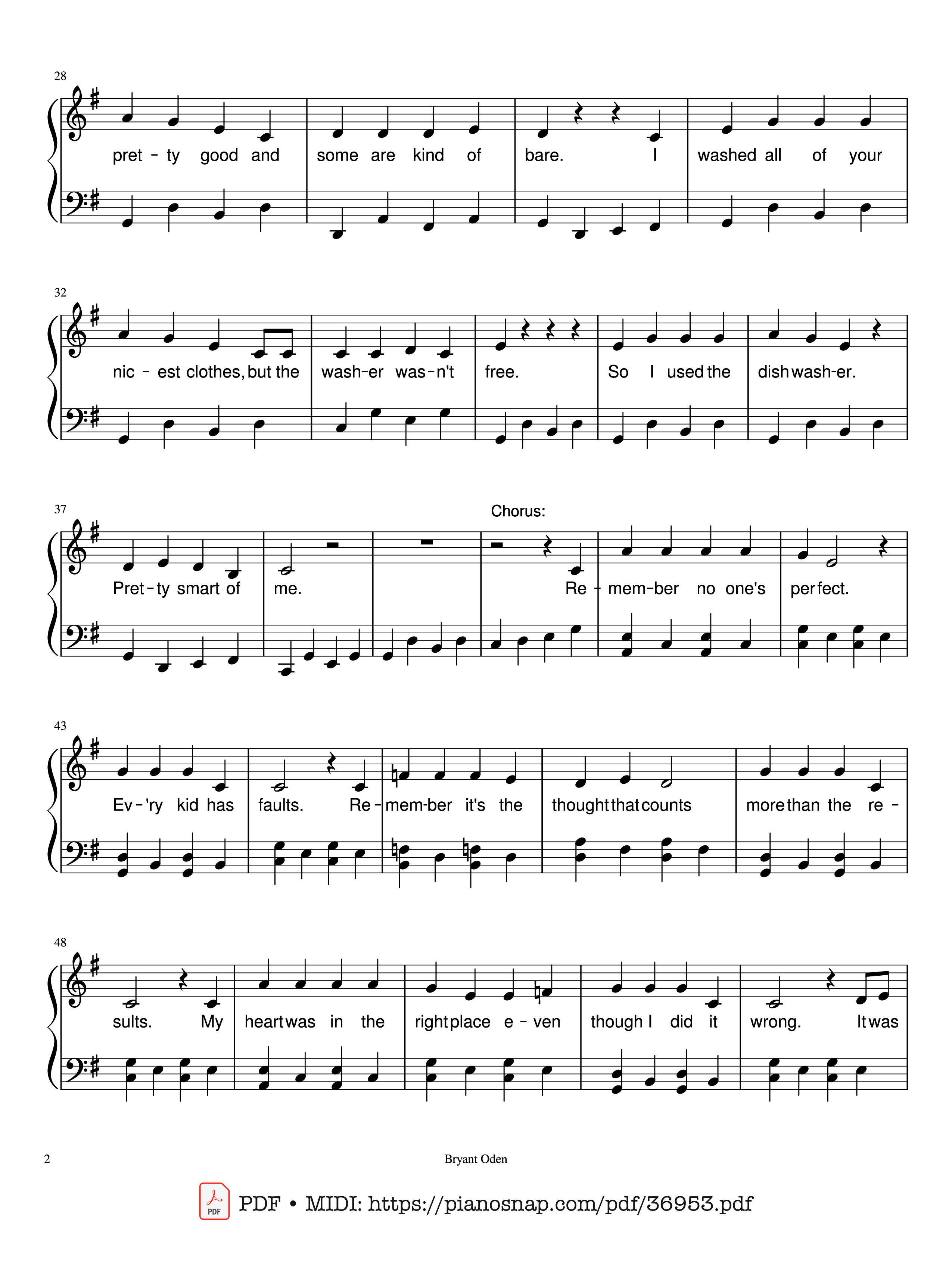 Page 2 of Sheet music PDF Piano The Mother