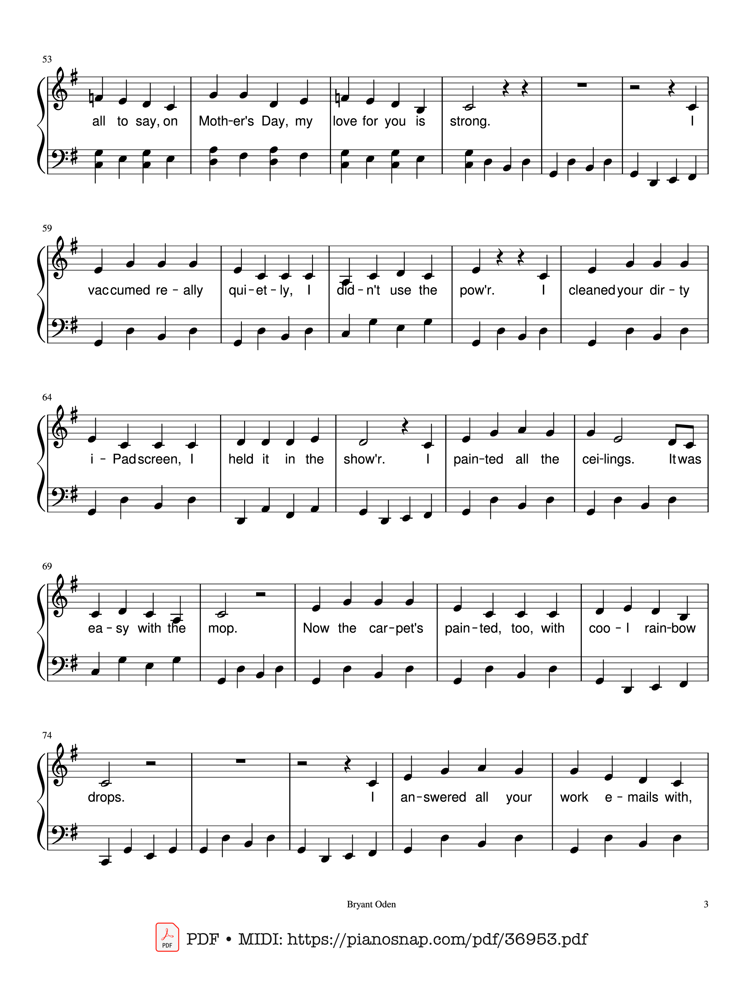 Page 3 of Sheet music PDF Piano The Mother
