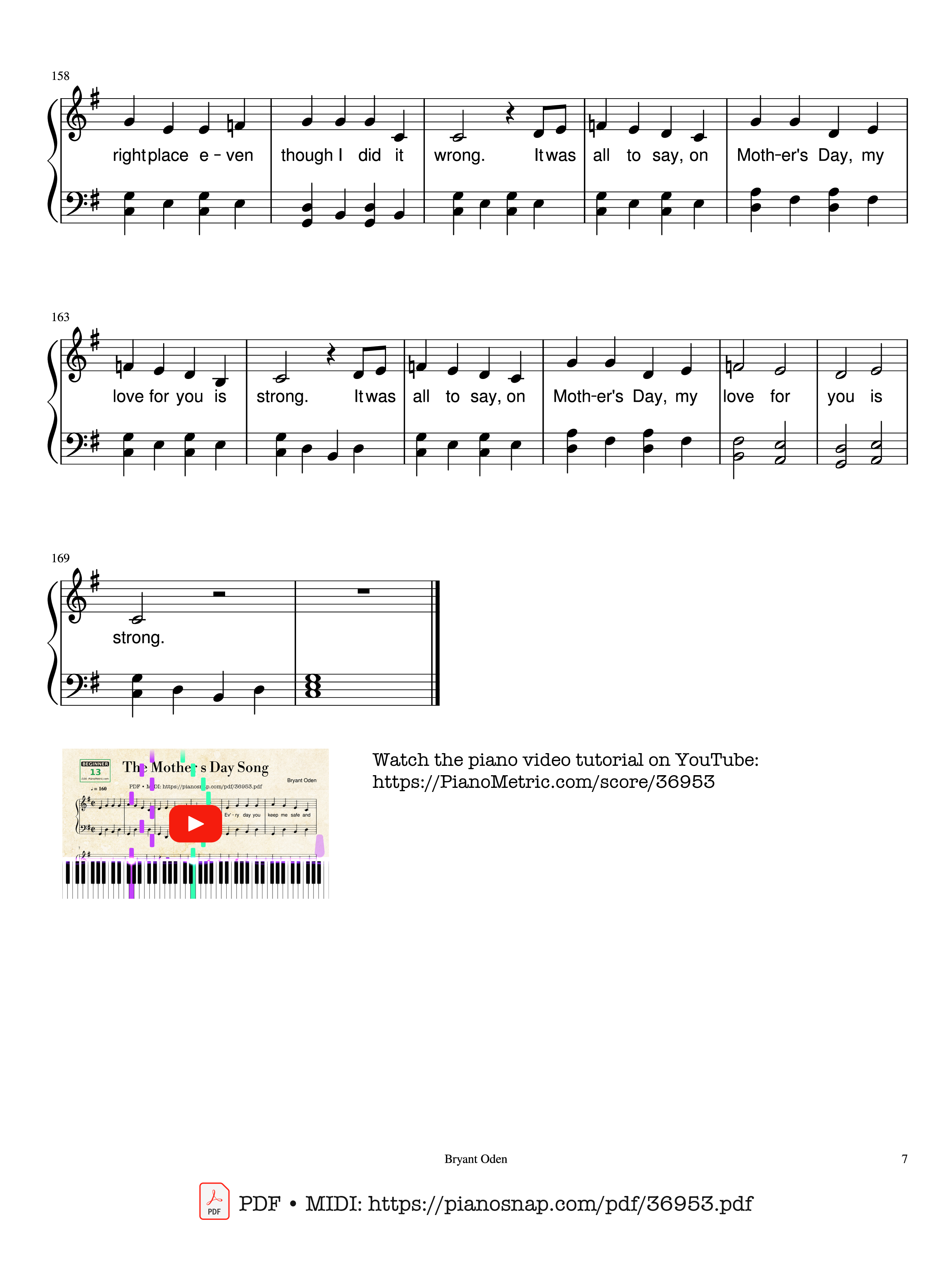 Page 7 of Sheet music PDF Piano The Mother
