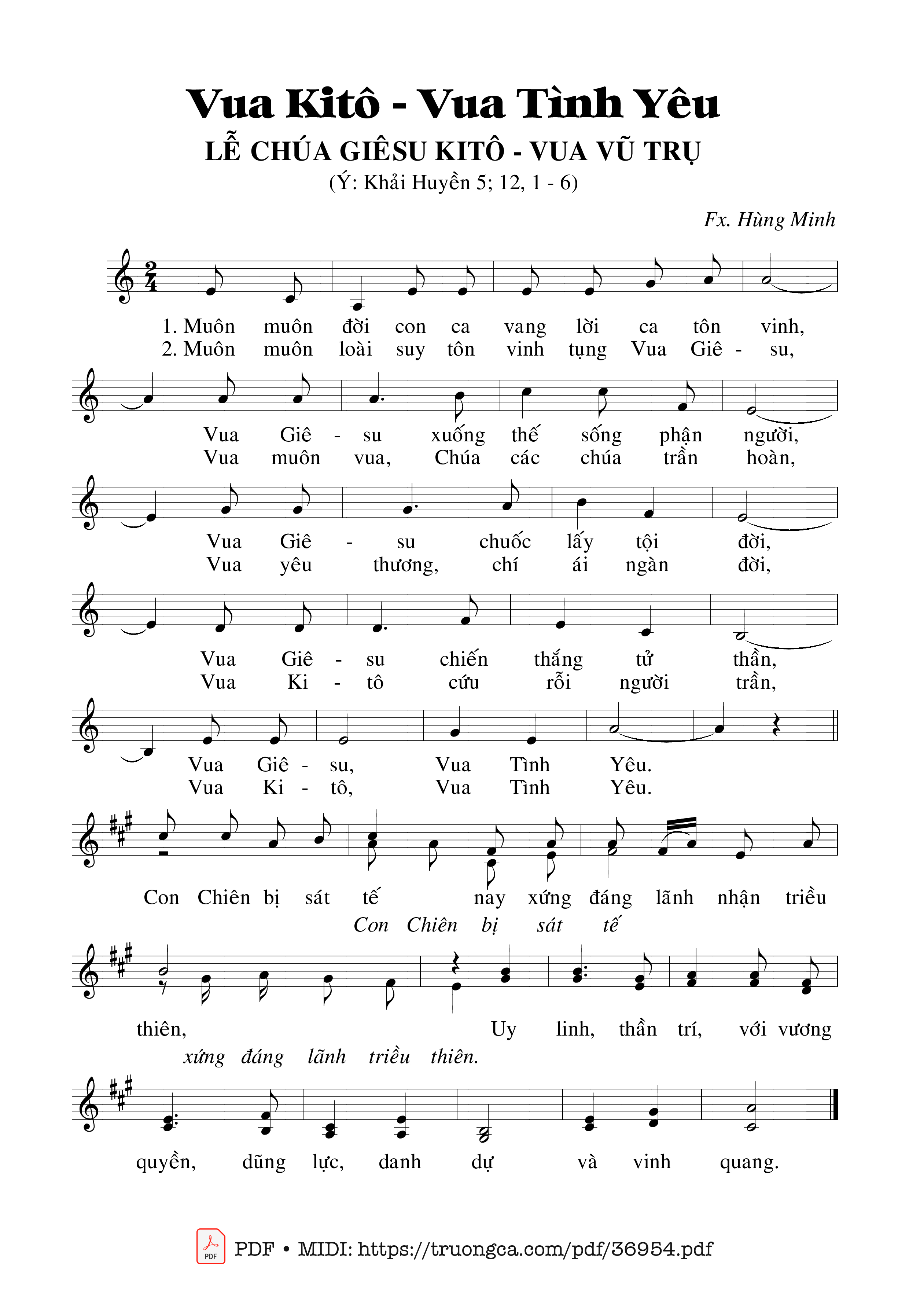 Page 1 of Sheet music PDF Ca Nhập Lễ 34 Thường Niên (Kh. 5) - Trần Hùng Minh