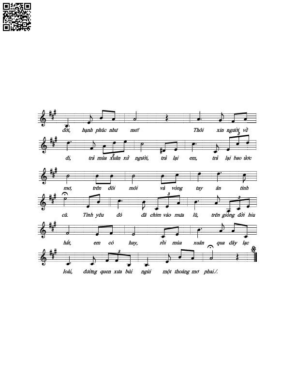 Page 2 of Sheet music PDF Một thoáng mơ phai - Trường Sa