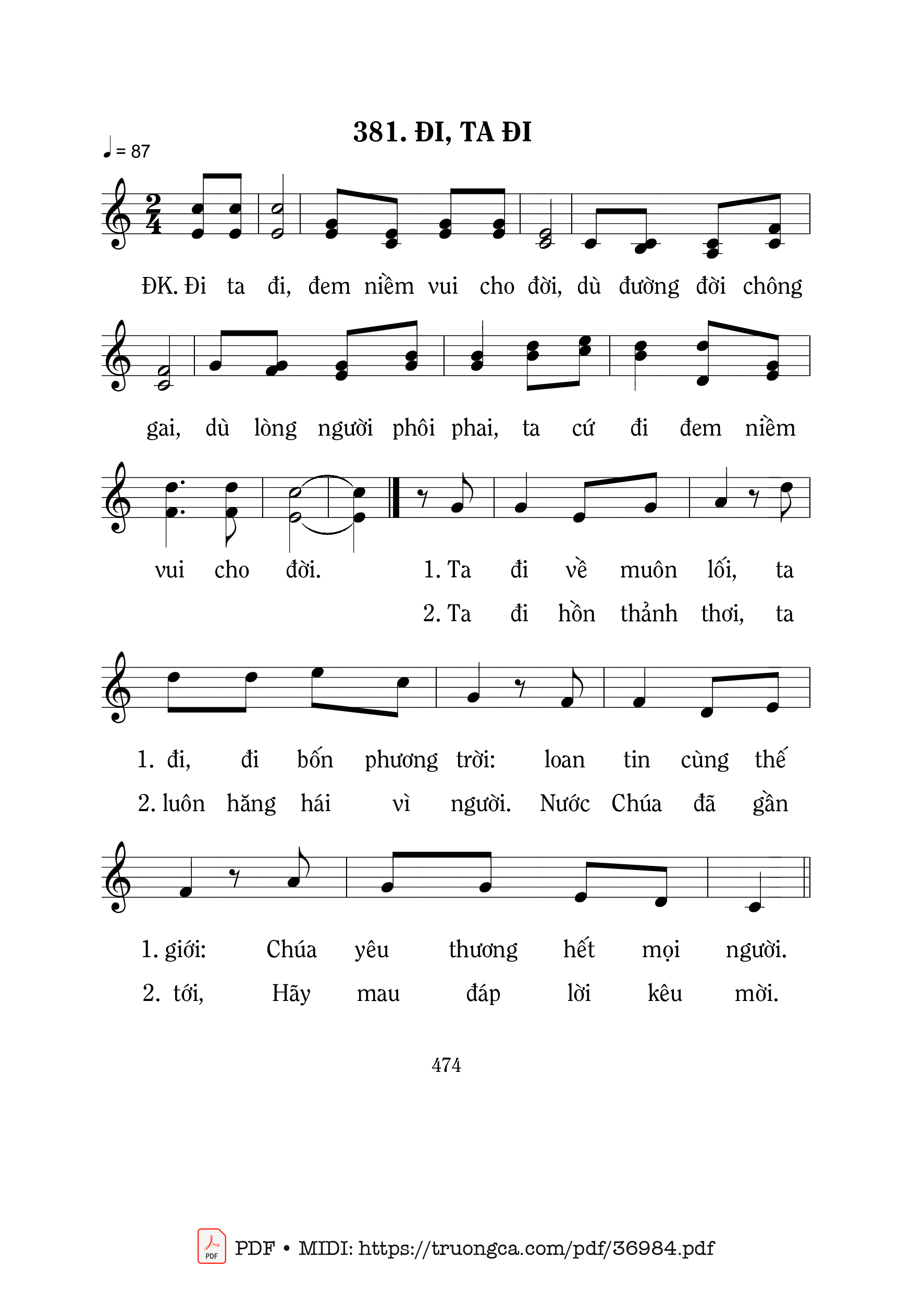 Page 1 of Sheet music PDF Đi Ta Đi - Mi Trầm