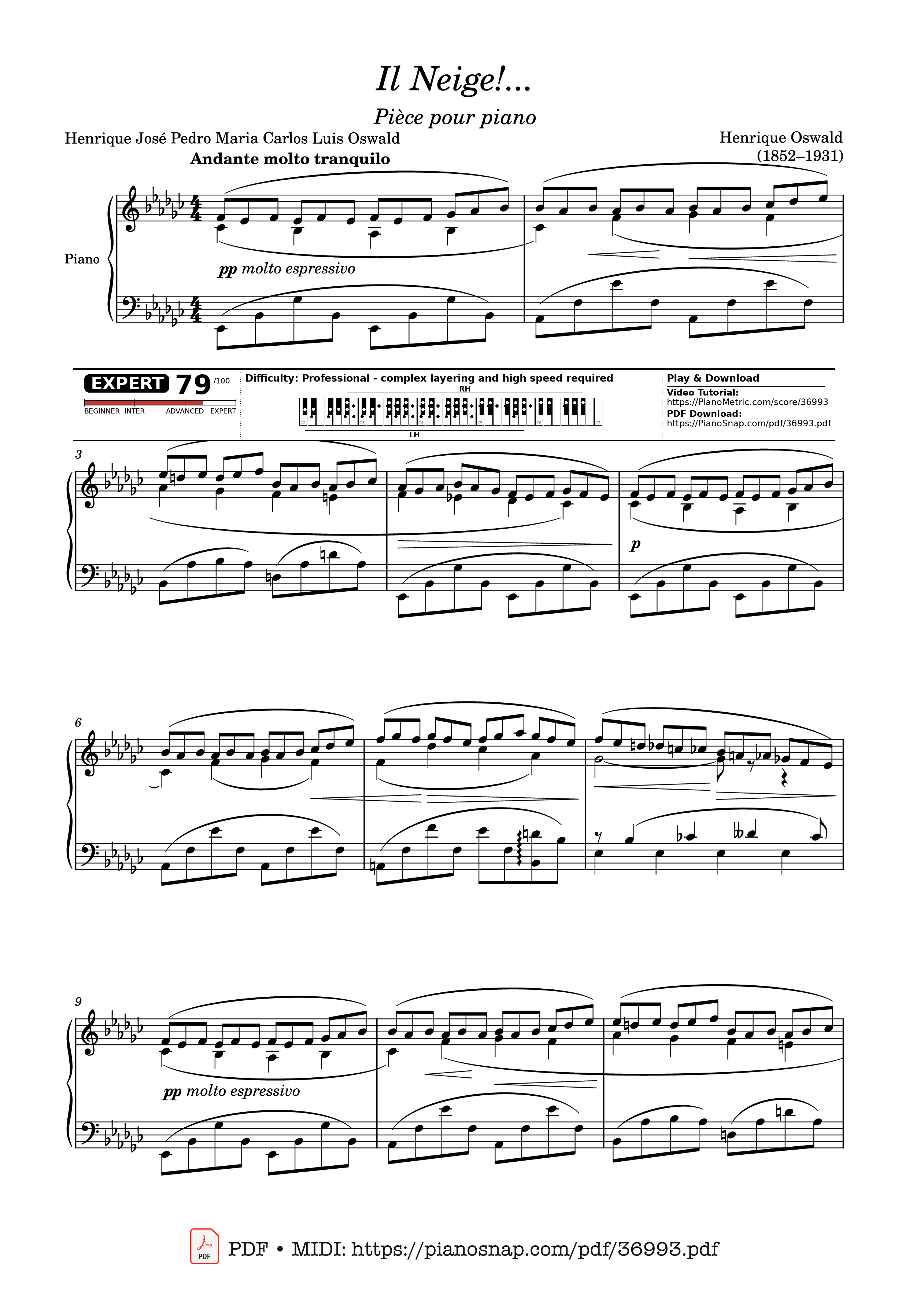 Page 1 of Sheet music PDF Piano Il Neige! - Henrique Oswald