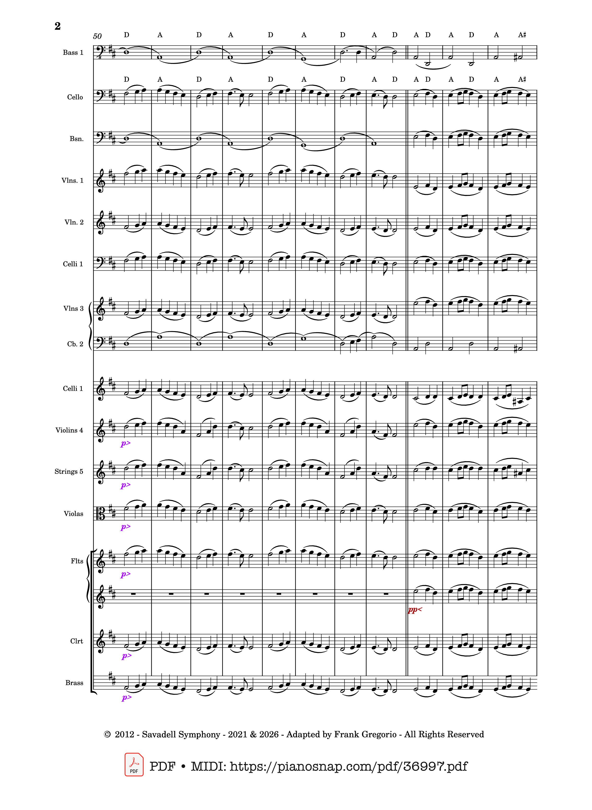 Page 2 of Sheet music PDF Symphony No.9 Ode to Joy, Flash Mob Rendition - Composed by L. Beethoven