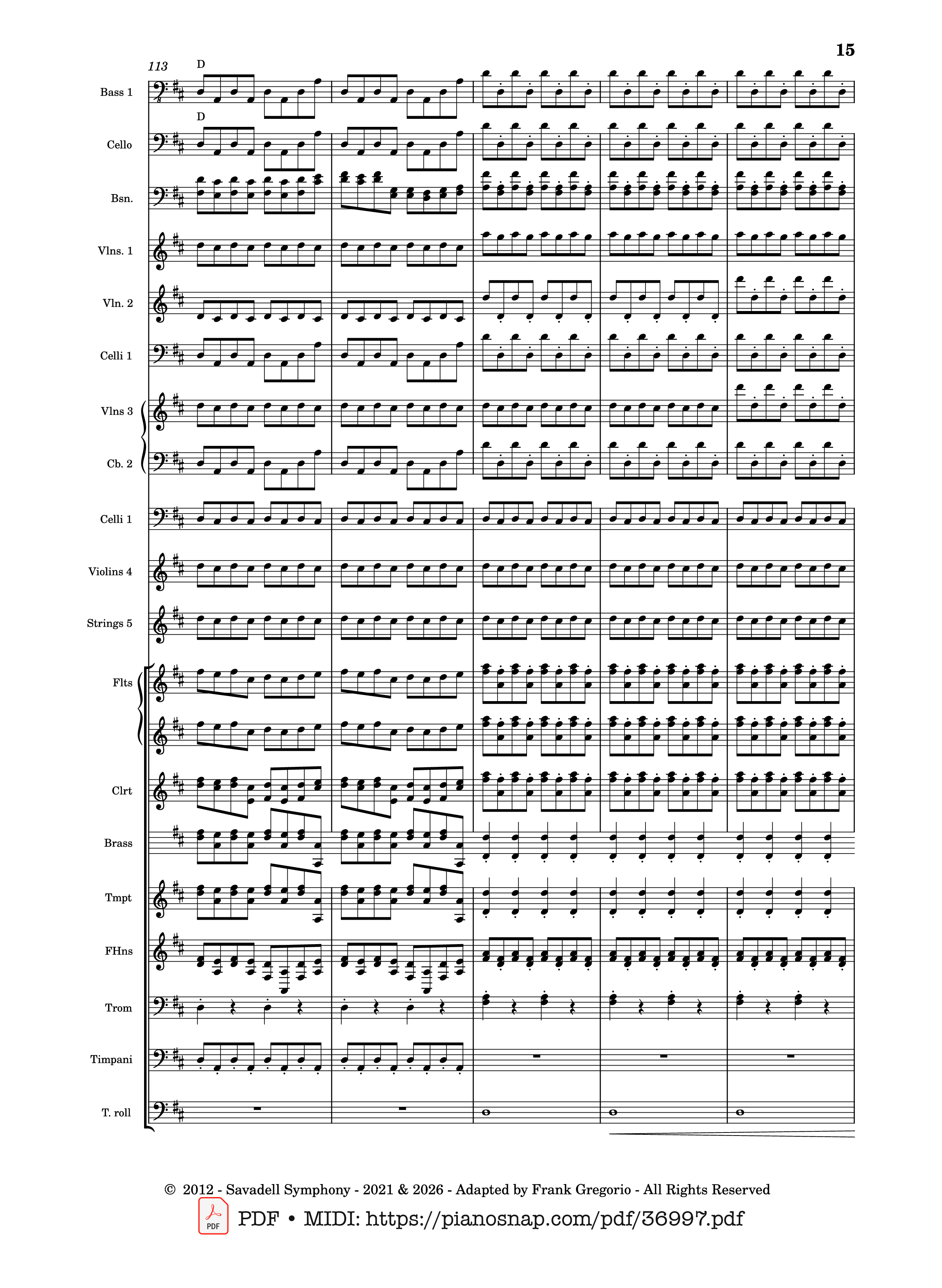 Page 15 of Sheet music PDF Symphony No.9 Ode to Joy, Flash Mob Rendition - Composed by L. Beethoven