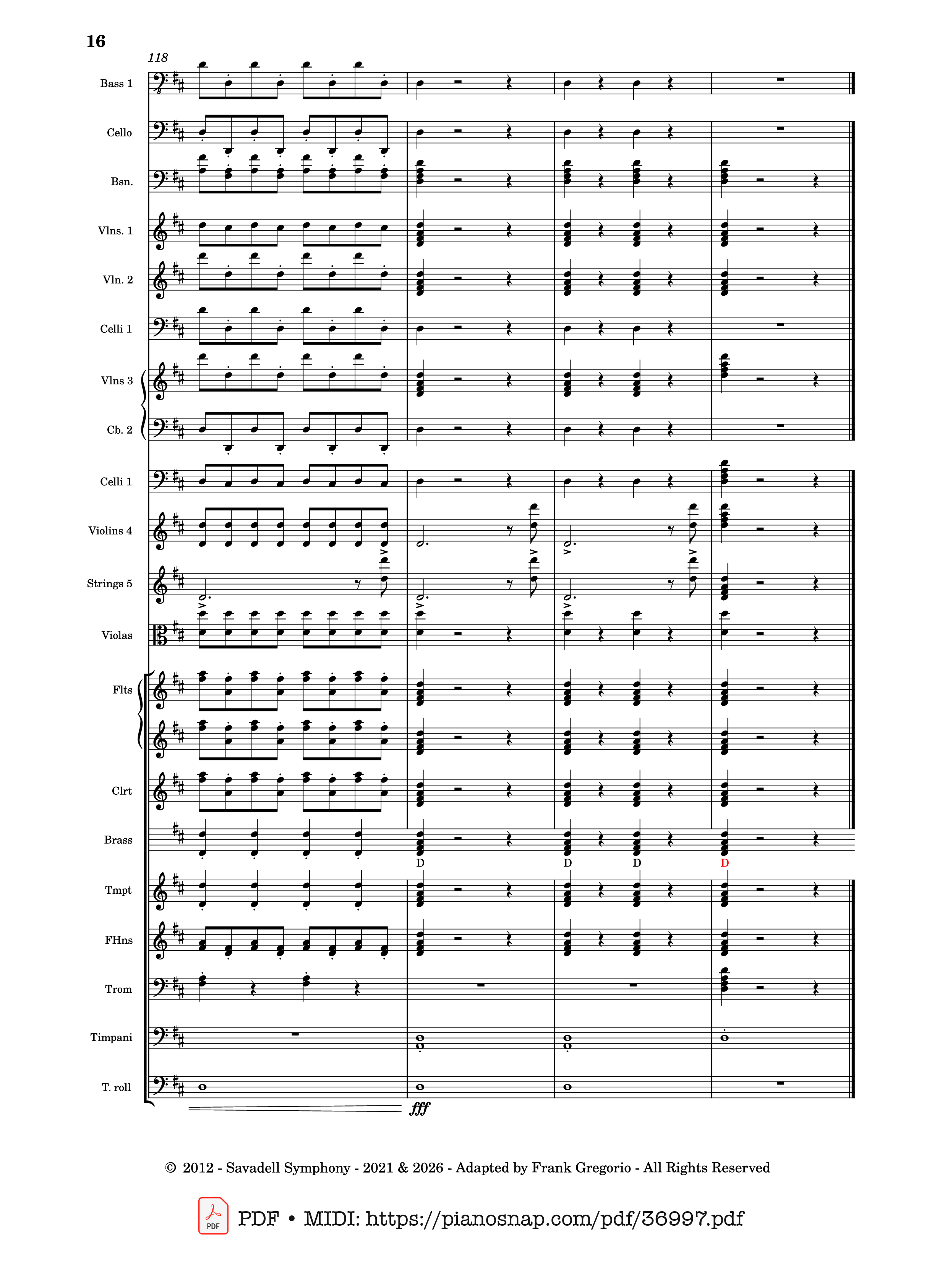 Page 16 of Sheet music PDF Symphony No.9 Ode to Joy, Flash Mob Rendition - Composed by L. Beethoven