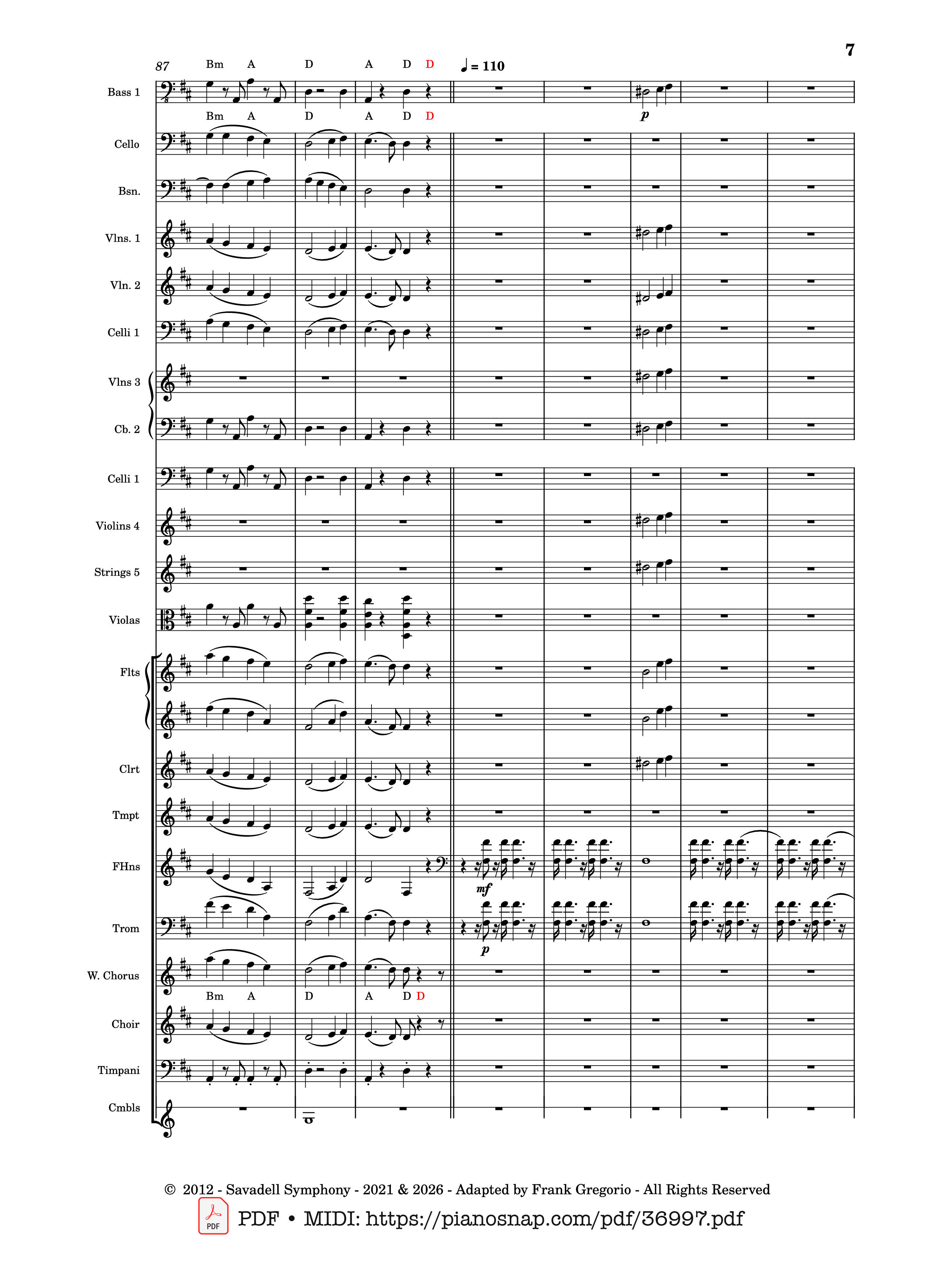 Page 7 of Sheet music PDF Symphony No.9 Ode to Joy, Flash Mob Rendition - Composed by L. Beethoven