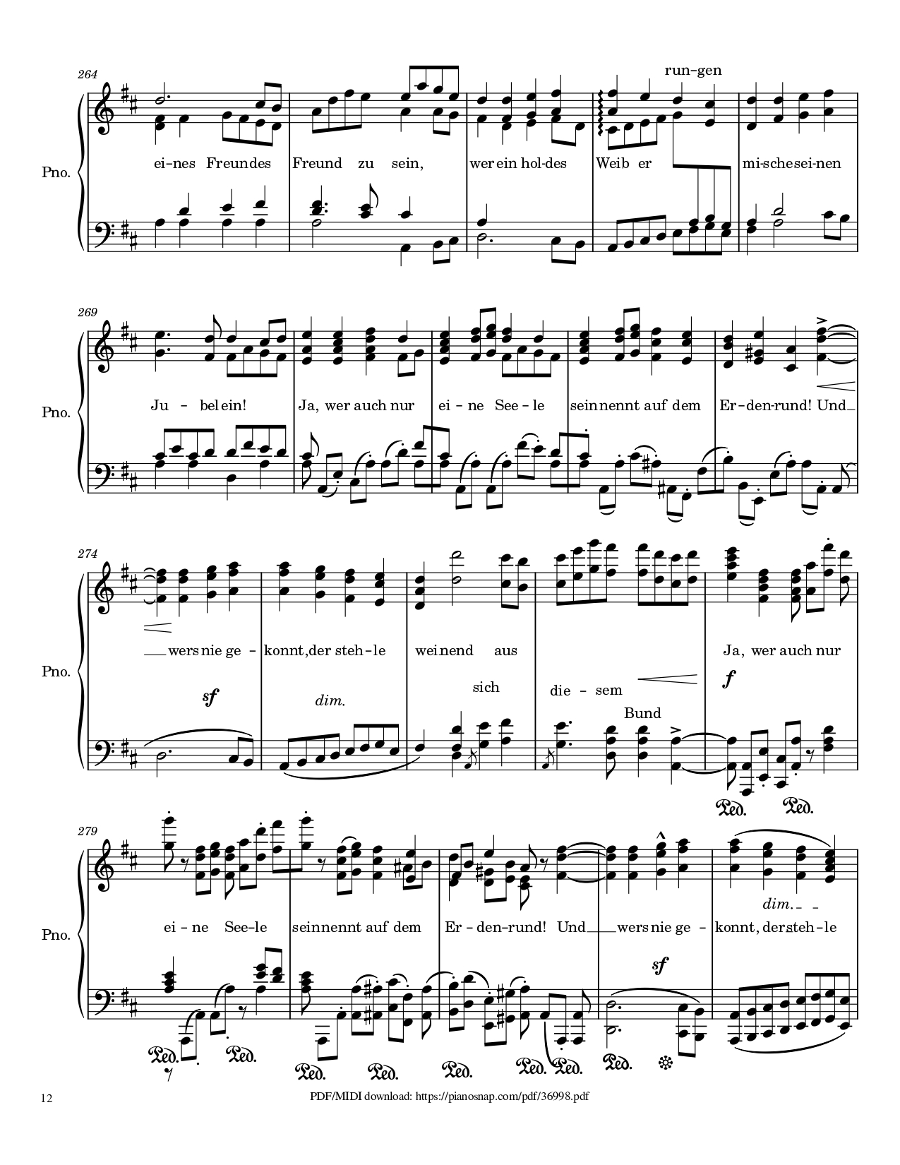 Page 12 of Sheet music PDF Piano Symphony no.9, 4th Movement, Ode to Joy Piano - Ludwig van Beethoven