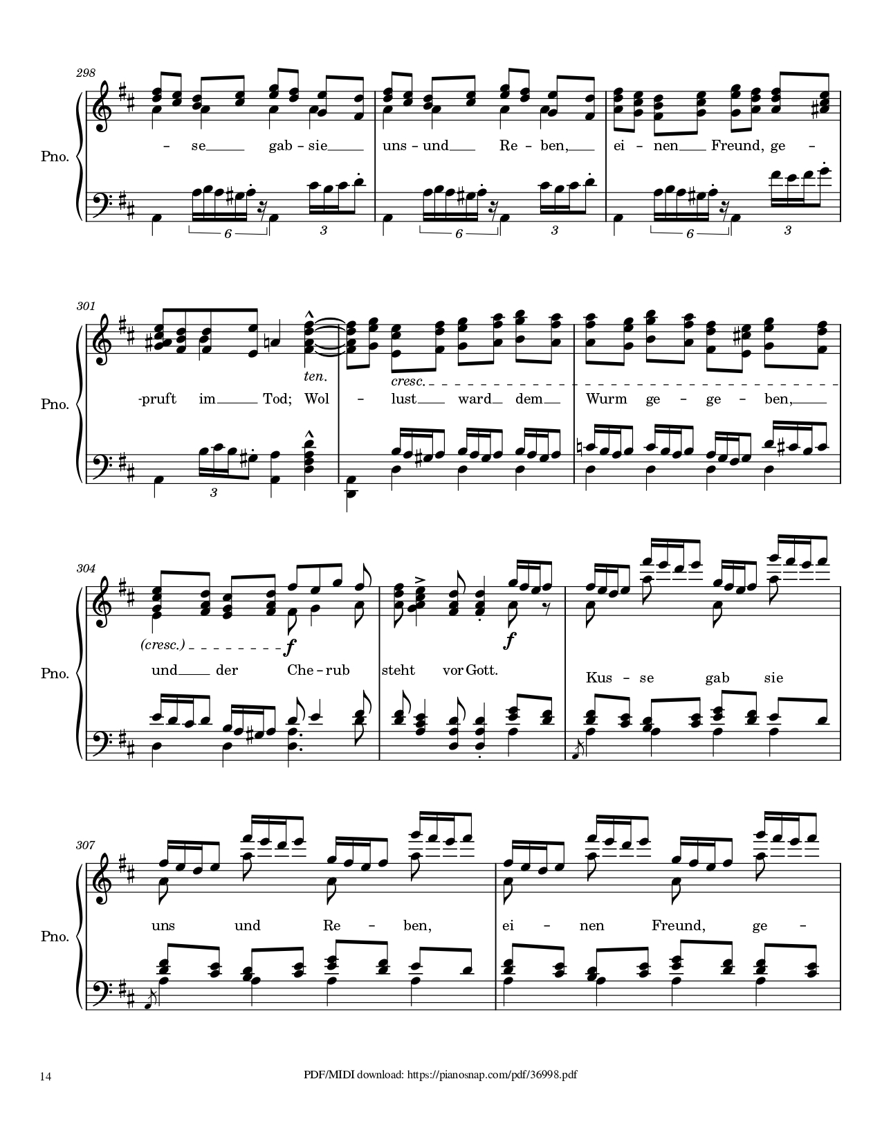 Page 14 of Sheet music PDF Piano Symphony no.9, 4th Movement, Ode to Joy Piano - Ludwig van Beethoven