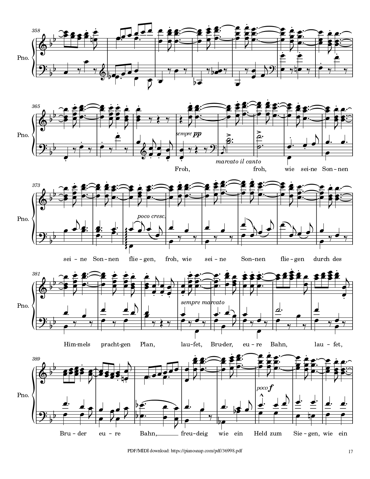Page 17 of Sheet music PDF Piano Symphony no.9, 4th Movement, Ode to Joy Piano - Ludwig van Beethoven