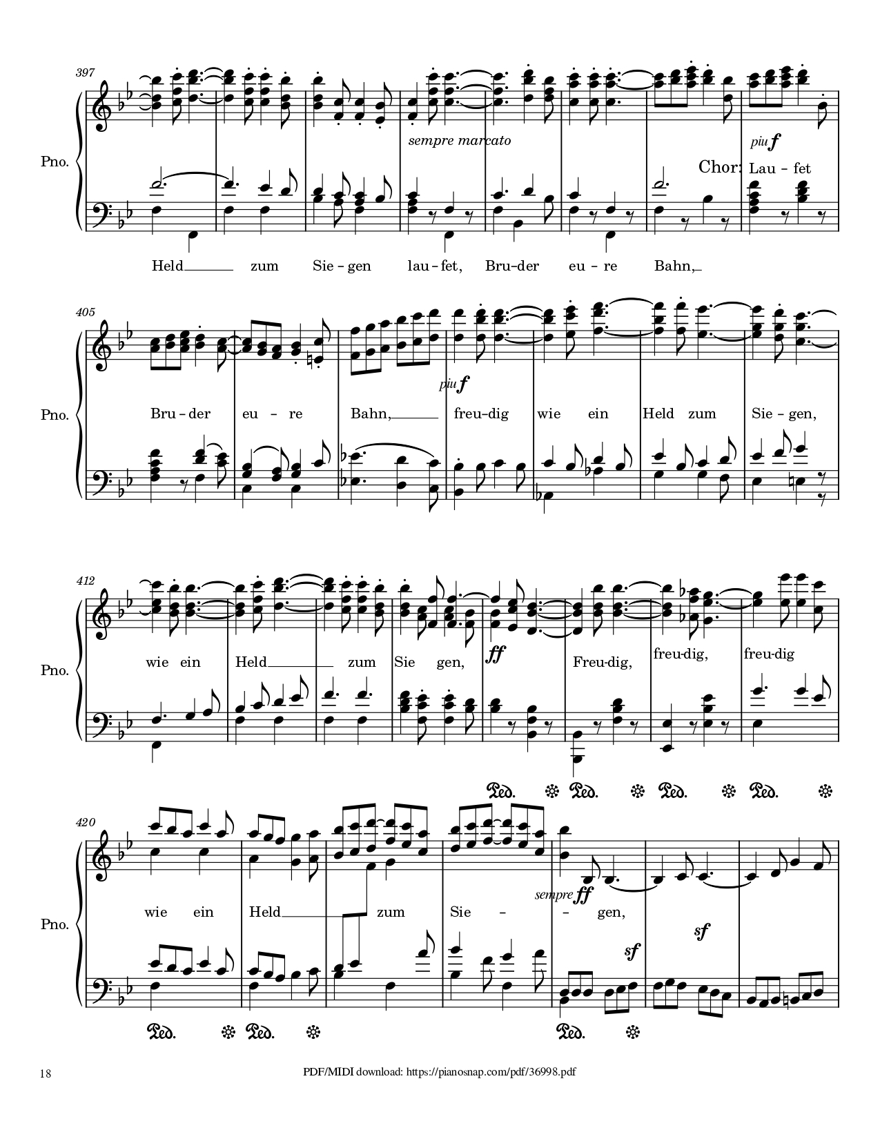 Page 18 of Sheet music PDF Piano Symphony no.9, 4th Movement, Ode to Joy Piano - Ludwig van Beethoven