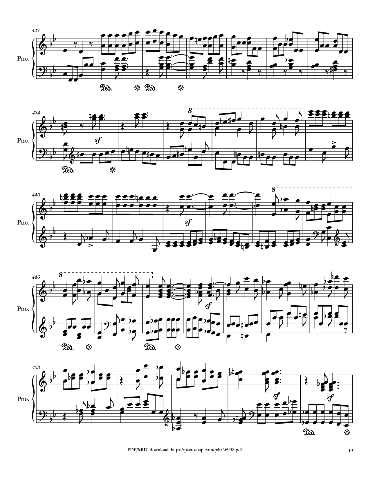 Page 19 of Sheet music PDF Piano Symphony no.9, 4th Movement, Ode to Joy Piano - Ludwig van Beethoven