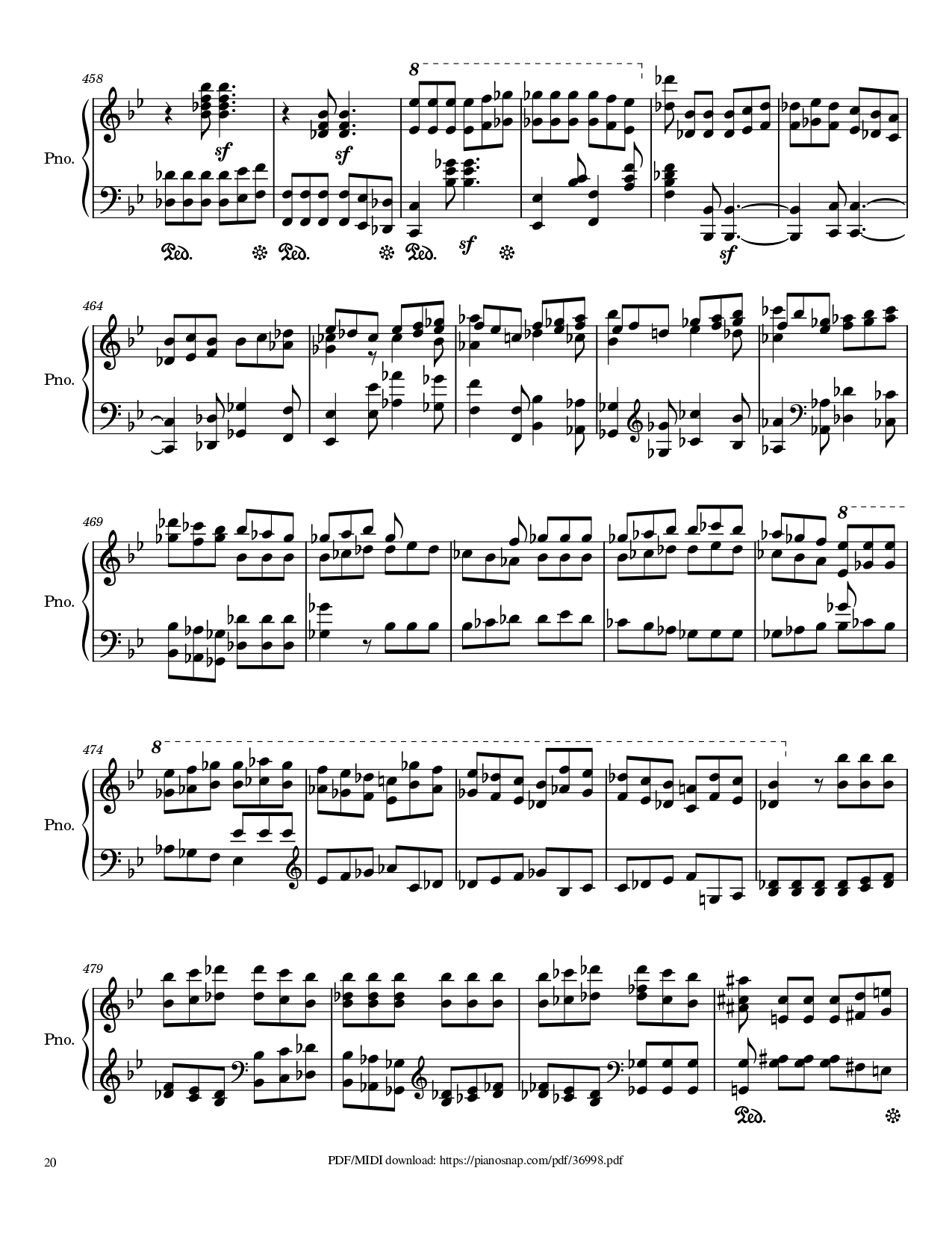 Page 20 of Sheet music PDF Piano Symphony no.9, 4th Movement, Ode to Joy Piano - Ludwig van Beethoven