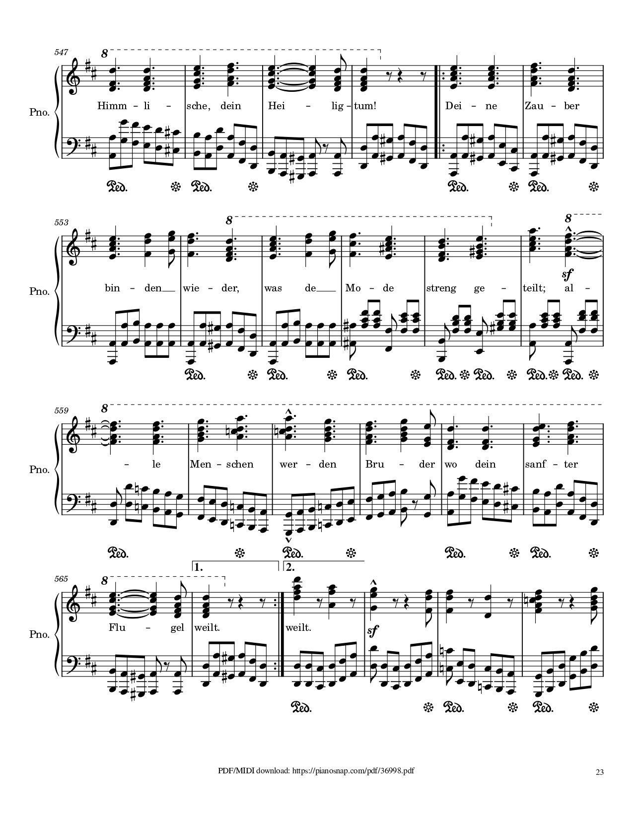Page 23 of Sheet music PDF Piano Symphony no.9, 4th Movement, Ode to Joy Piano - Ludwig van Beethoven