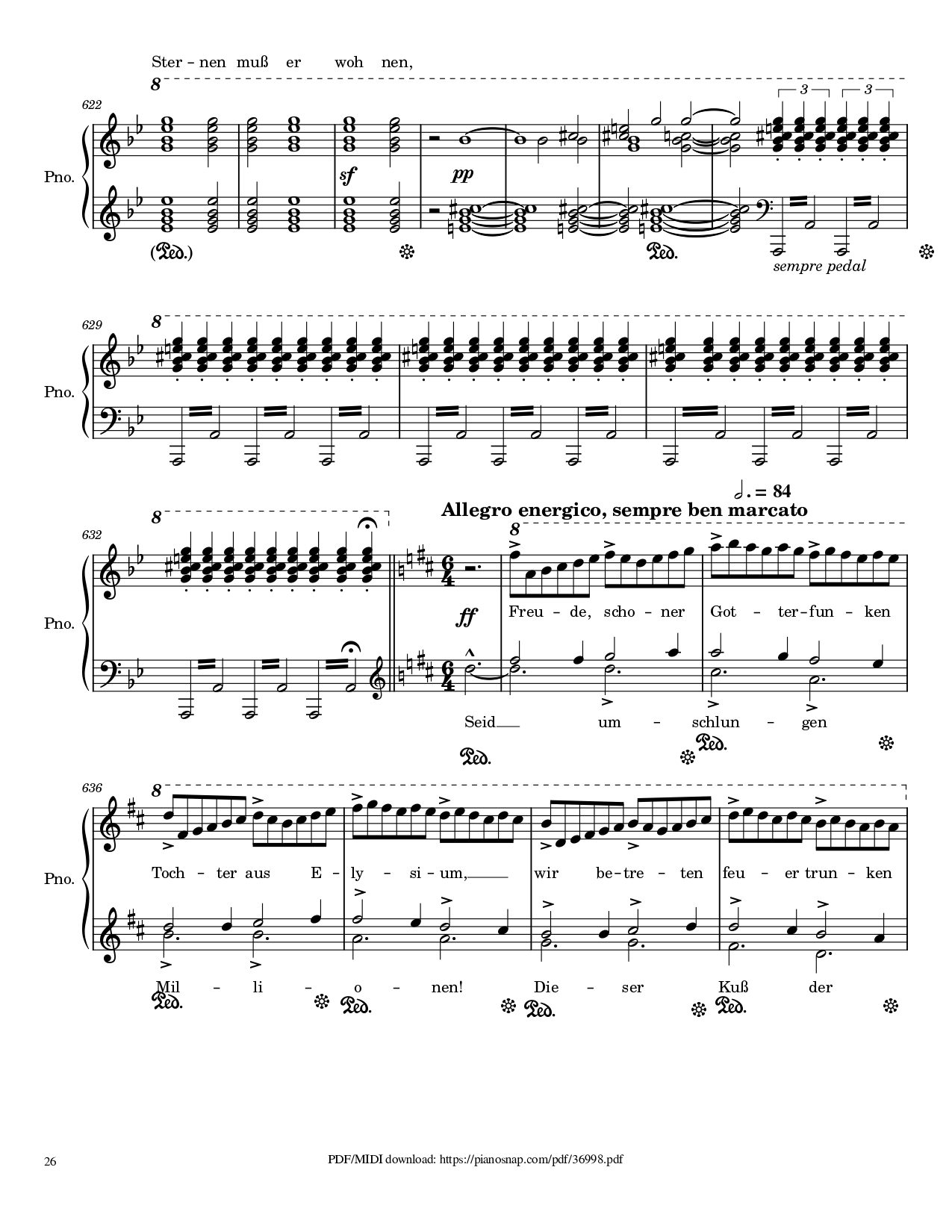 Page 26 of Sheet music PDF Piano Symphony no.9, 4th Movement, Ode to Joy Piano - Ludwig van Beethoven