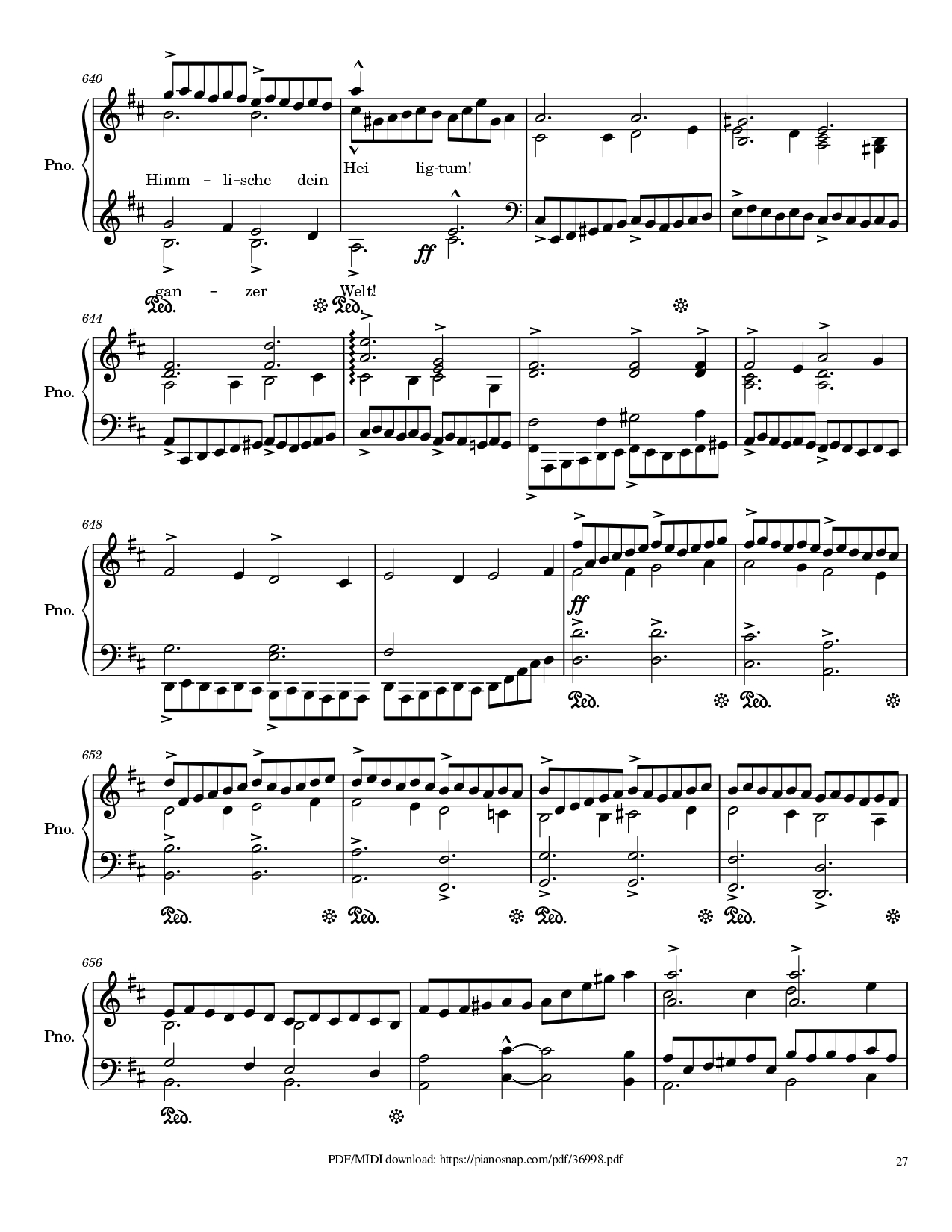 Page 27 of Sheet music PDF Piano Symphony no.9, 4th Movement, Ode to Joy Piano - Ludwig van Beethoven