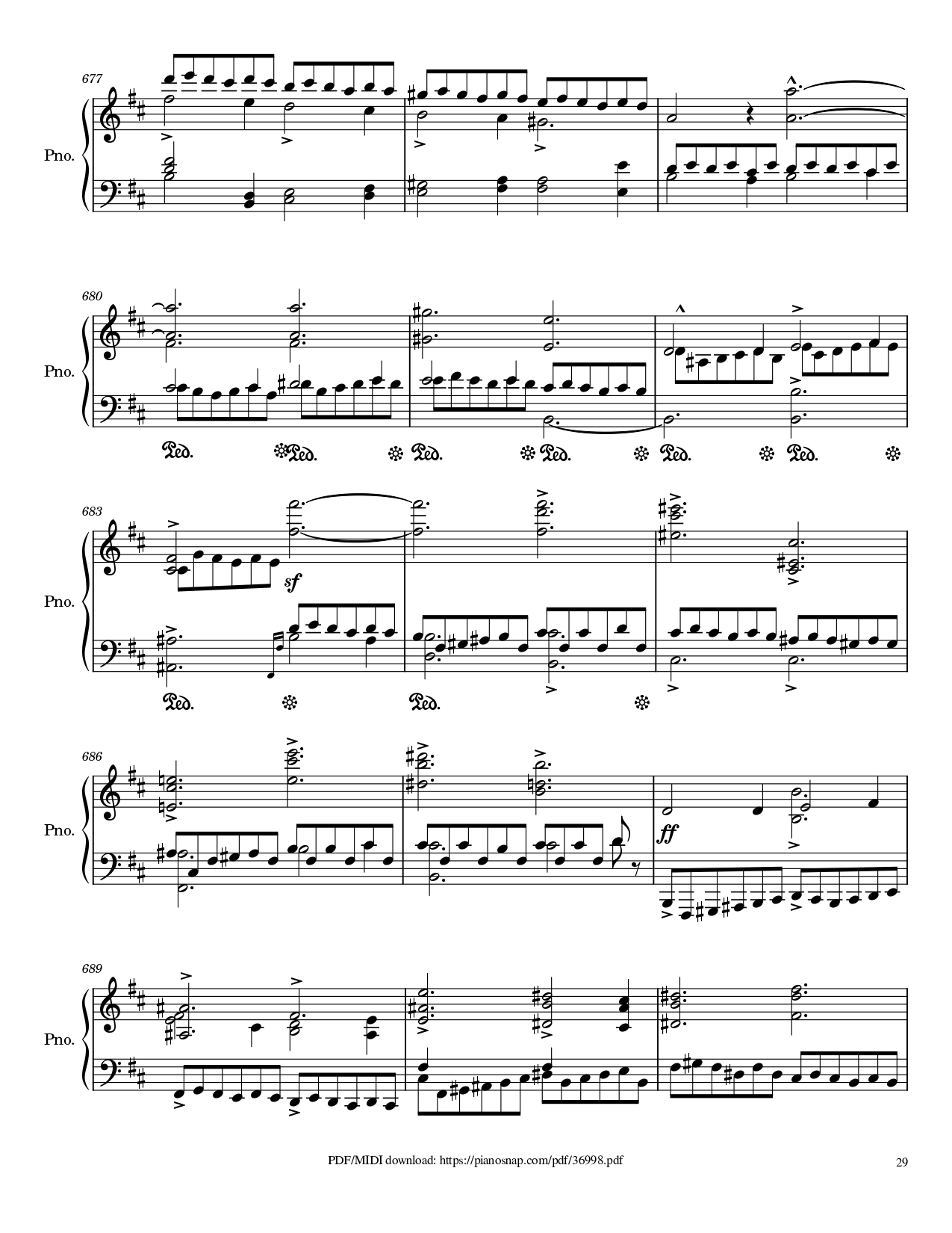 Page 29 of Sheet music PDF Piano Symphony no.9, 4th Movement, Ode to Joy Piano - Ludwig van Beethoven