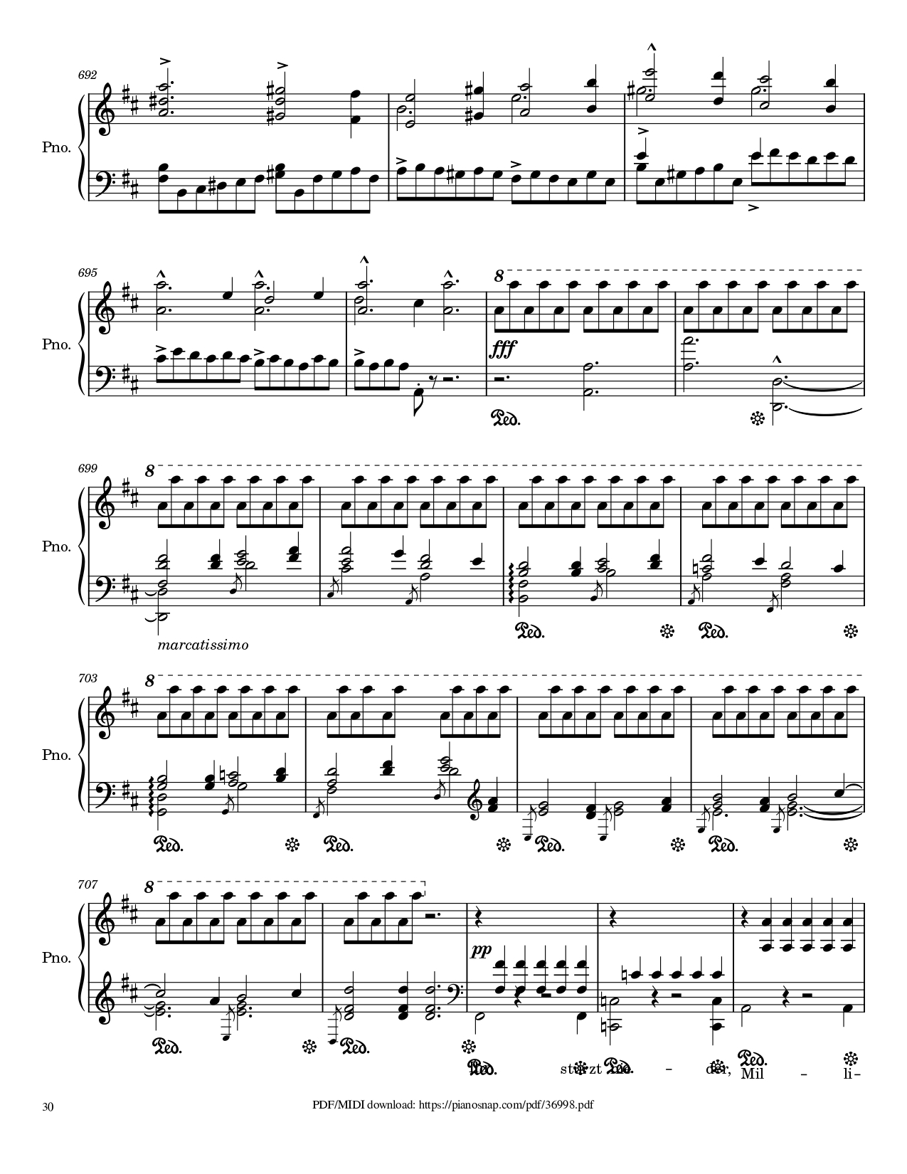 Page 30 of Sheet music PDF Piano Symphony no.9, 4th Movement, Ode to Joy Piano - Ludwig van Beethoven
