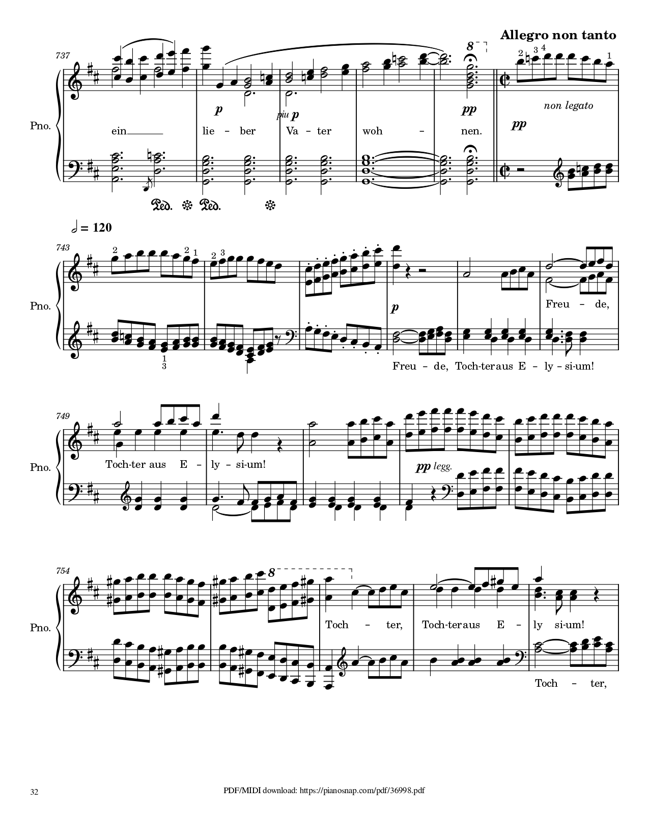 Page 32 of Sheet music PDF Piano Symphony no.9, 4th Movement, Ode to Joy Piano - Ludwig van Beethoven