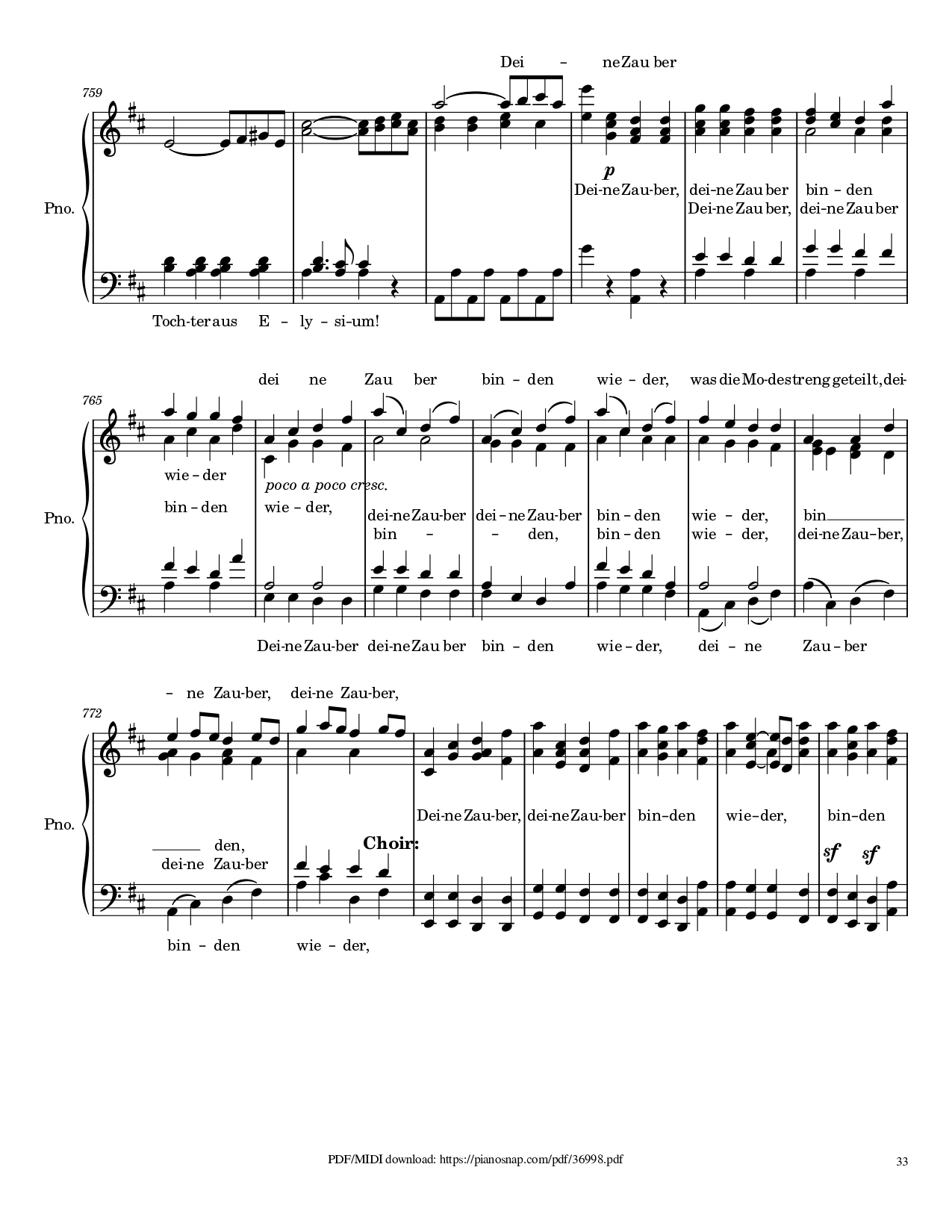 Page 33 of Sheet music PDF Piano Symphony no.9, 4th Movement, Ode to Joy Piano - Ludwig van Beethoven