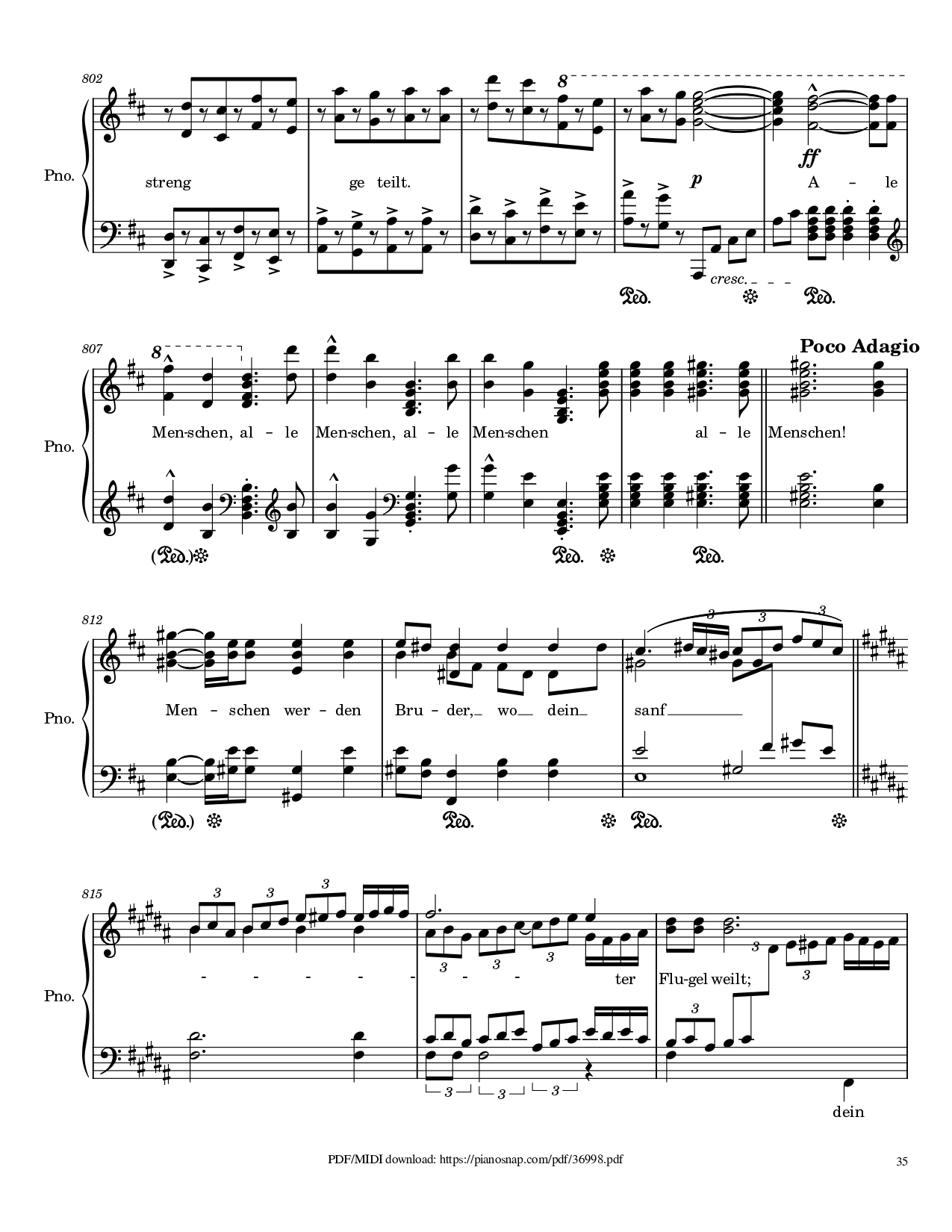 Page 35 of Sheet music PDF Piano Symphony no.9, 4th Movement, Ode to Joy Piano - Ludwig van Beethoven