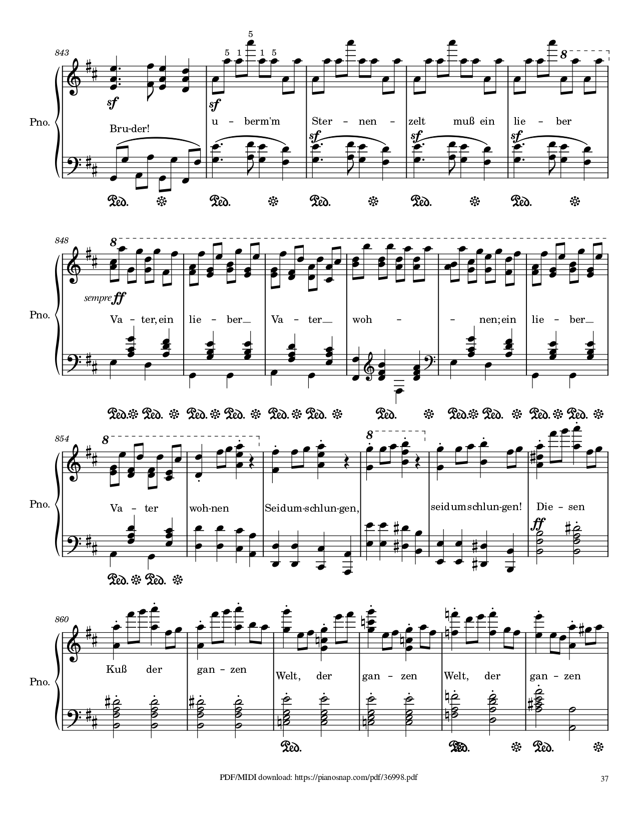 Page 37 of Sheet music PDF Piano Symphony no.9, 4th Movement, Ode to Joy Piano - Ludwig van Beethoven
