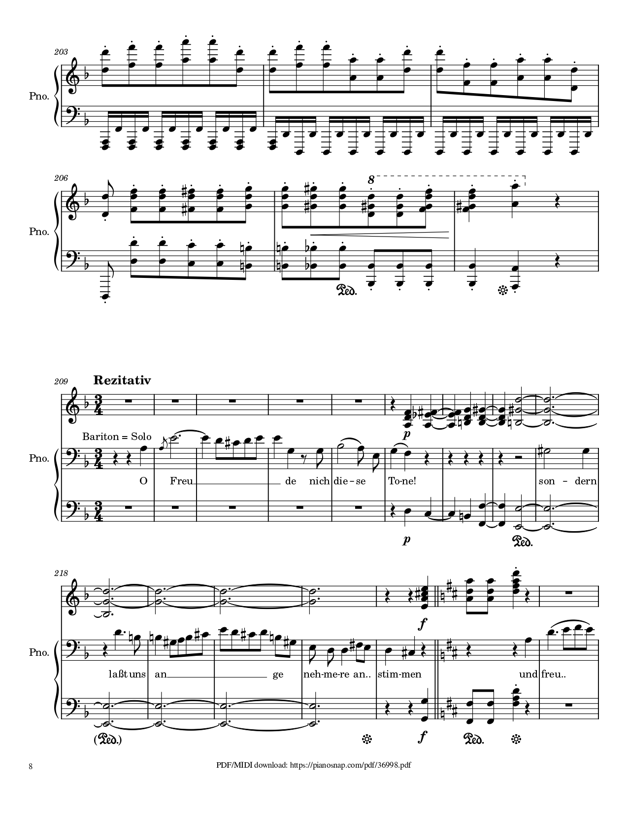 Page 8 of Sheet music PDF Piano Symphony no.9, 4th Movement, Ode to Joy Piano - Ludwig van Beethoven