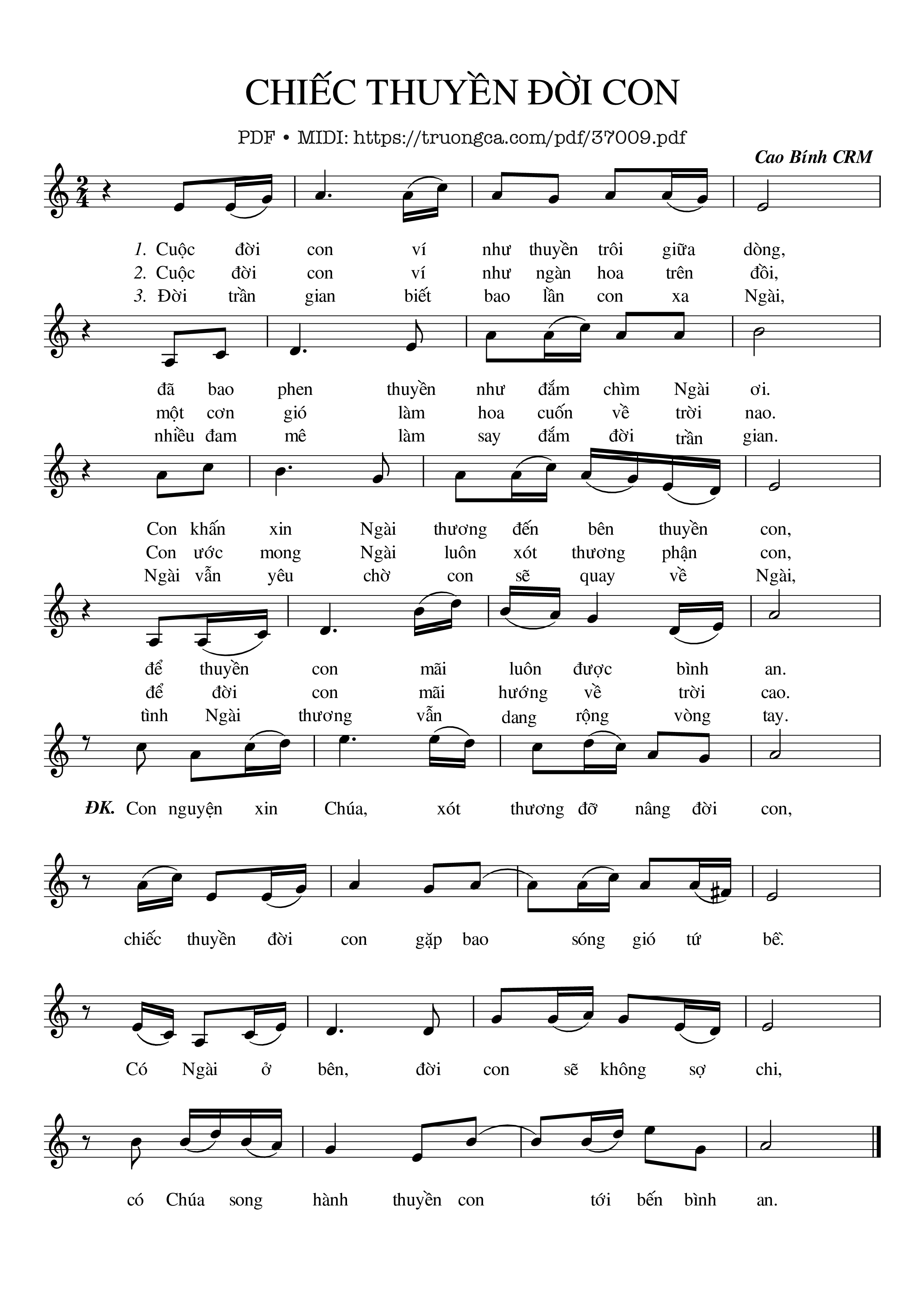 Page 1 of Sheet music PDF Chiếc Thuyền Đời Con - Cao Bính